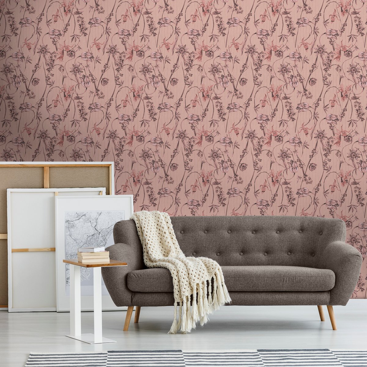 Papier peint Fleurs Nadine rose, SUPERFRESCO EASY