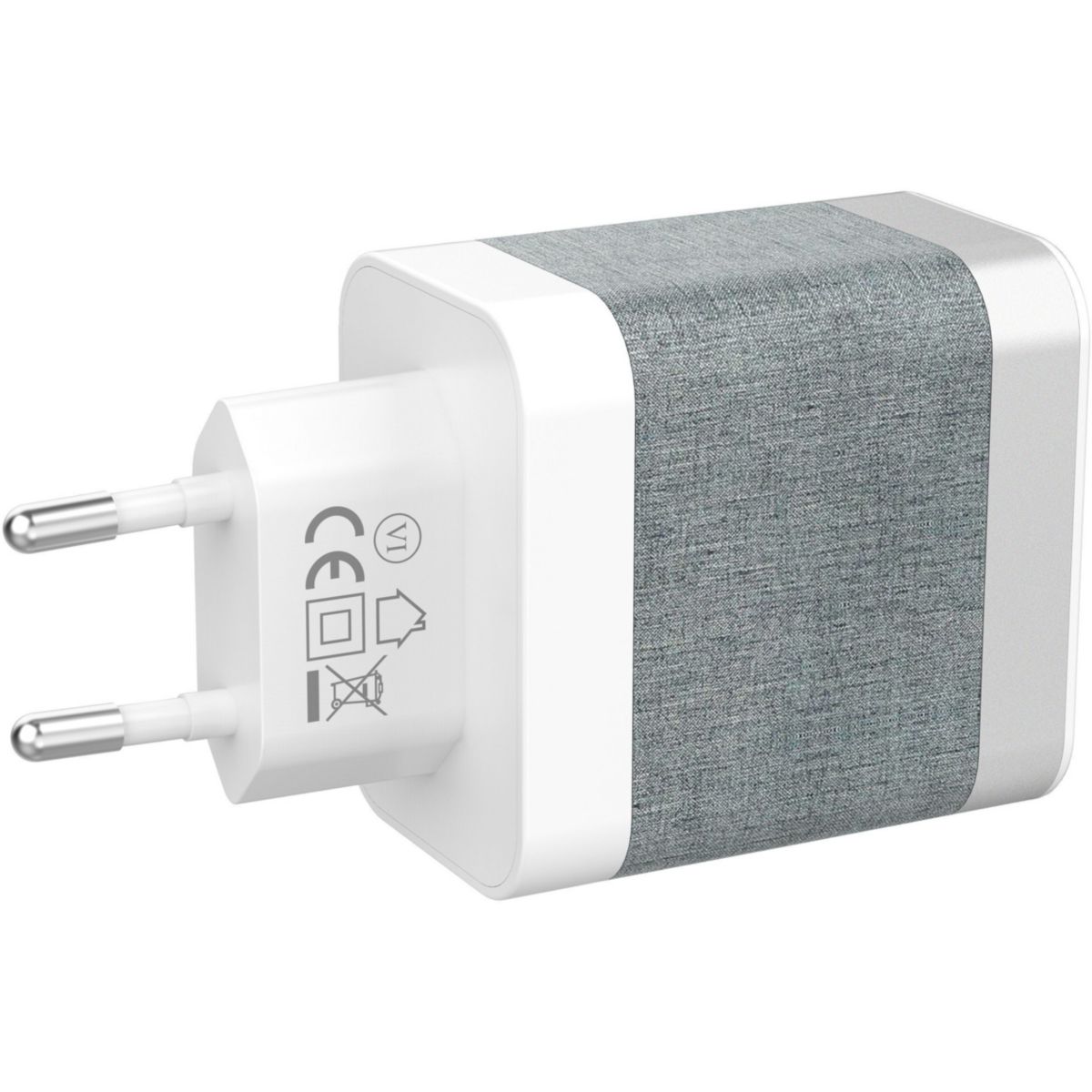 Chargeur ordinateur portable 65W charge rapide 2 USB-C blanc, ADEQWAT