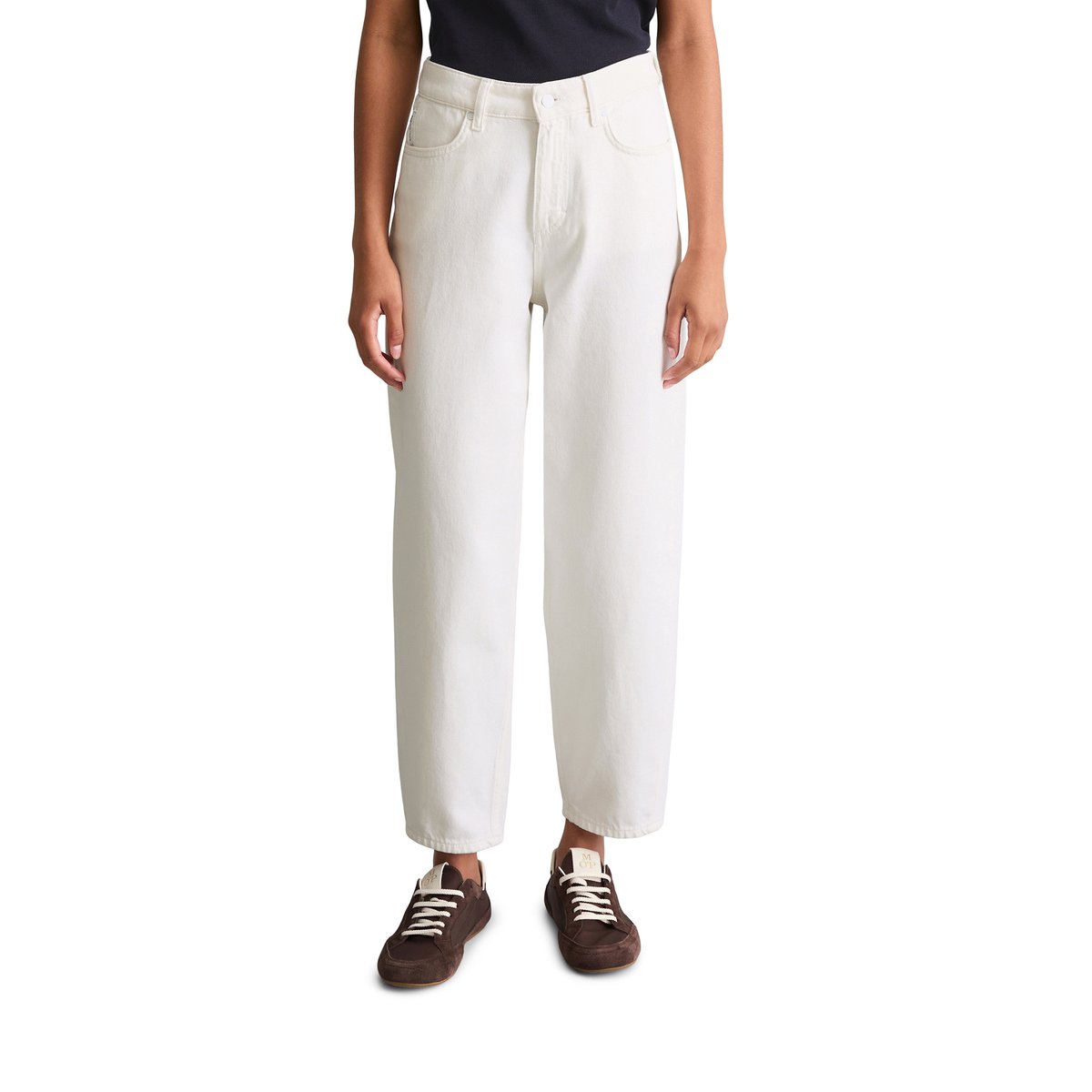 Jeans modèle Stine barrel cropped en denim rigide blanc, MARC O’POLO DENIM