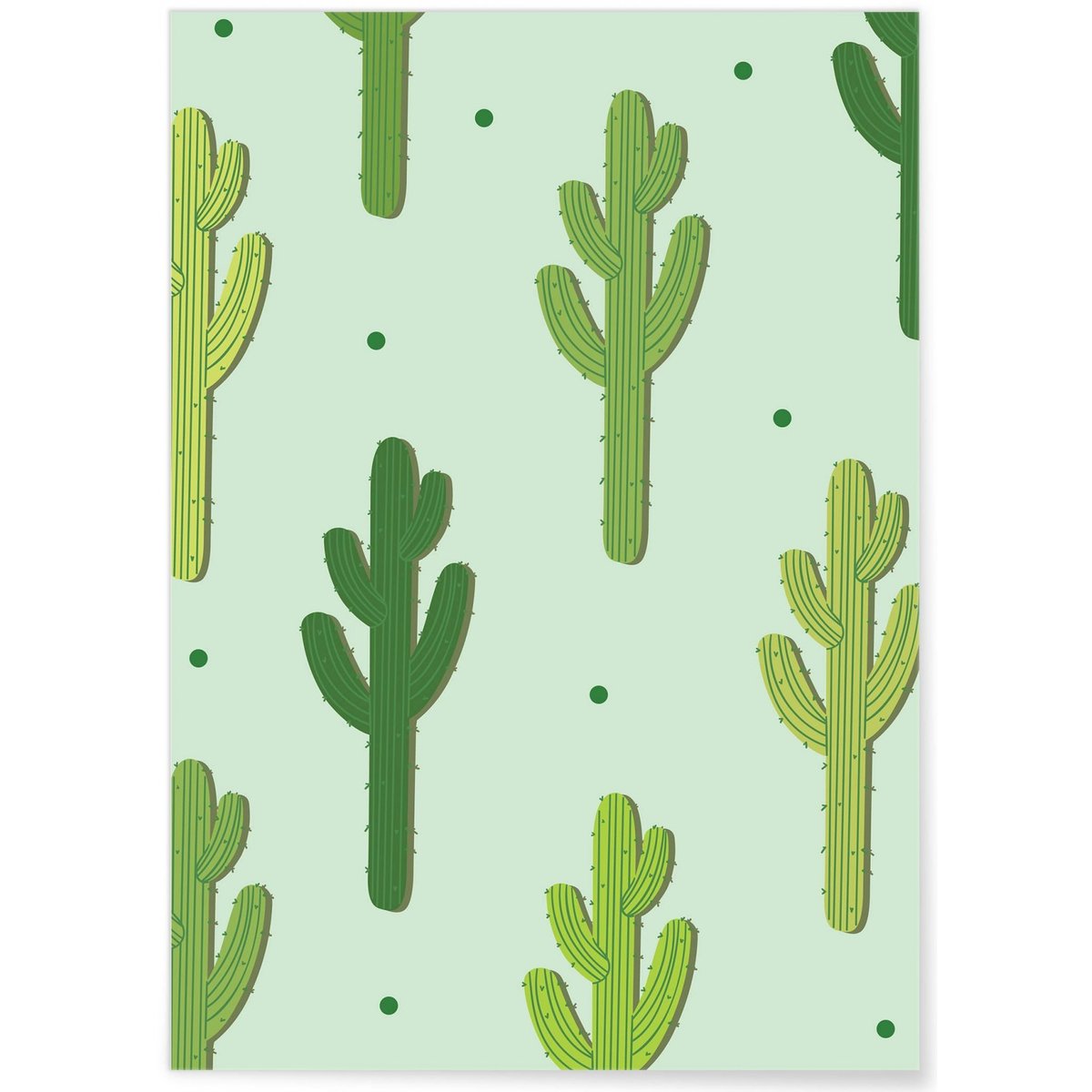 Affiche Cactus 2 blanc, L'AFFICHERIE