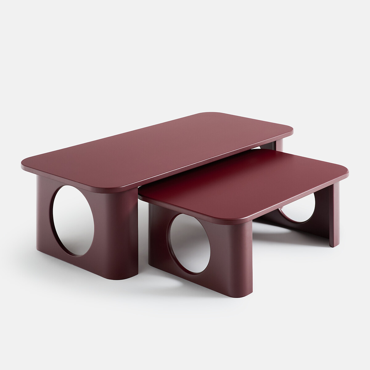 Tavolino con gambe scolpite, lunghezza 130 cm, MORTI bordeaux , LA REDOUTE INTERIEURS