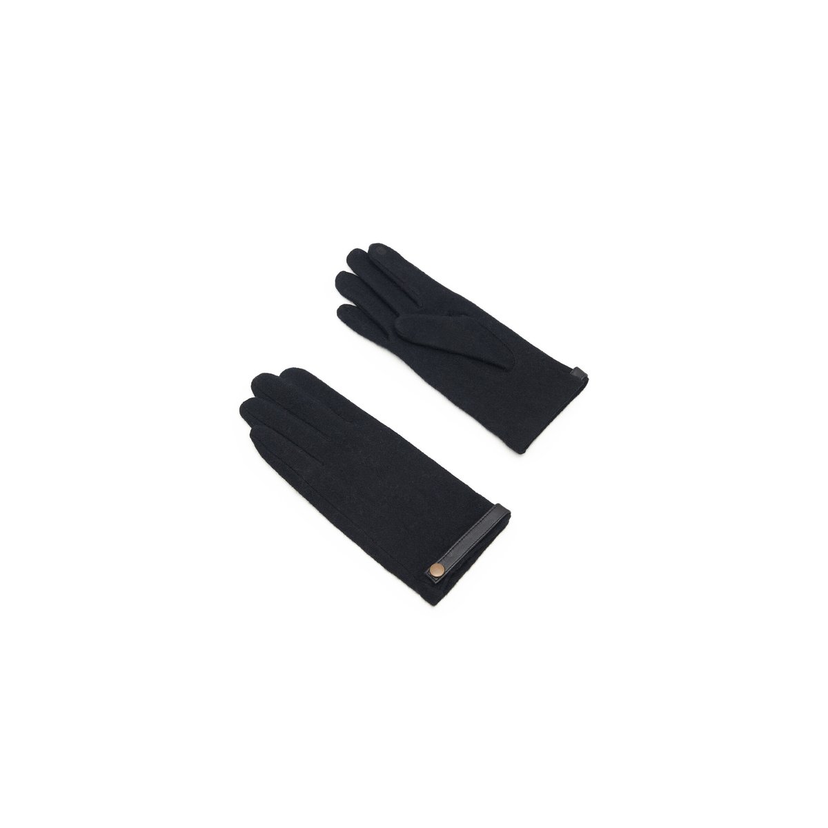 Gants unis en laine ROTTERDAM noir, CAROLL