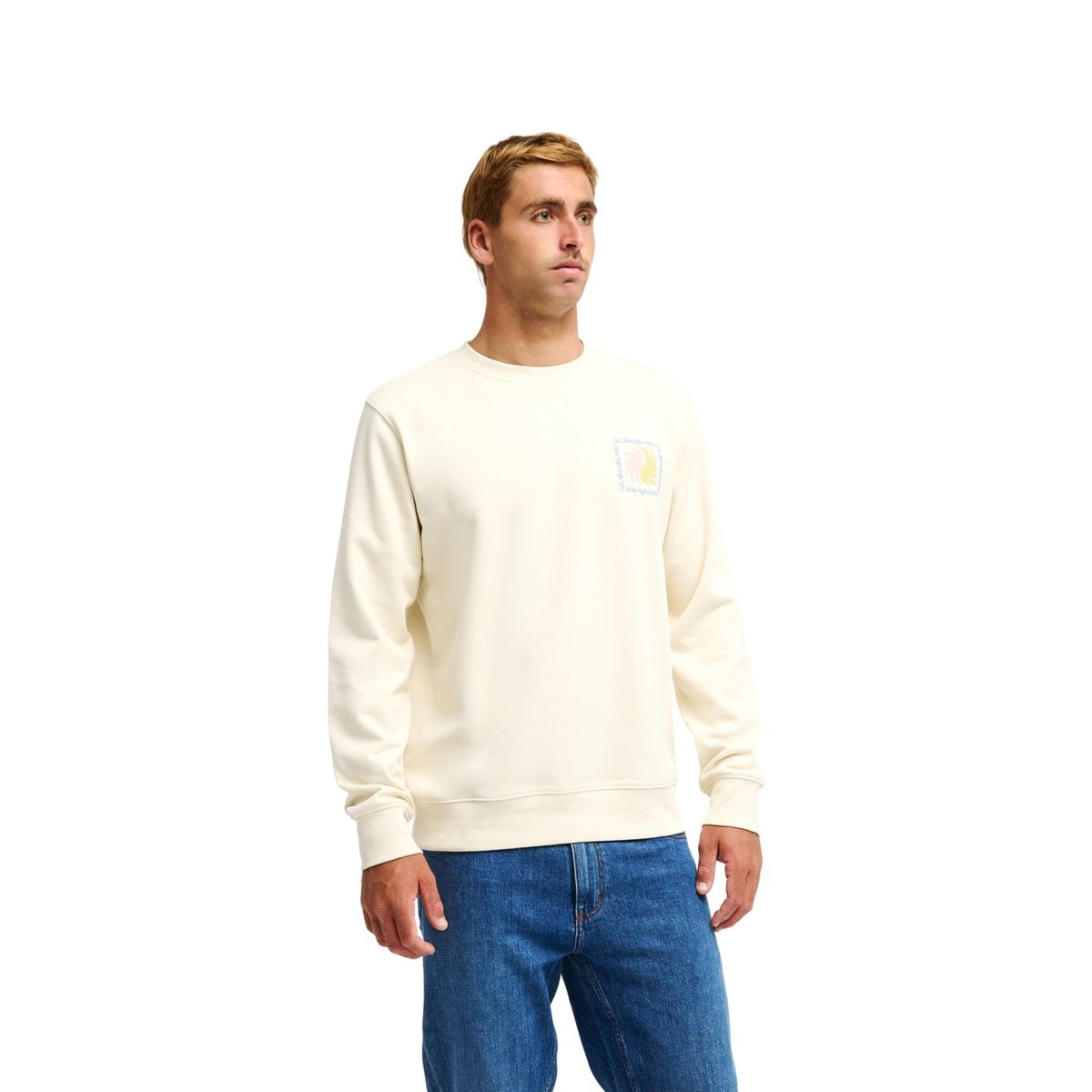 Sweat à col rond VIBES blanc bone, QUIKSILVER