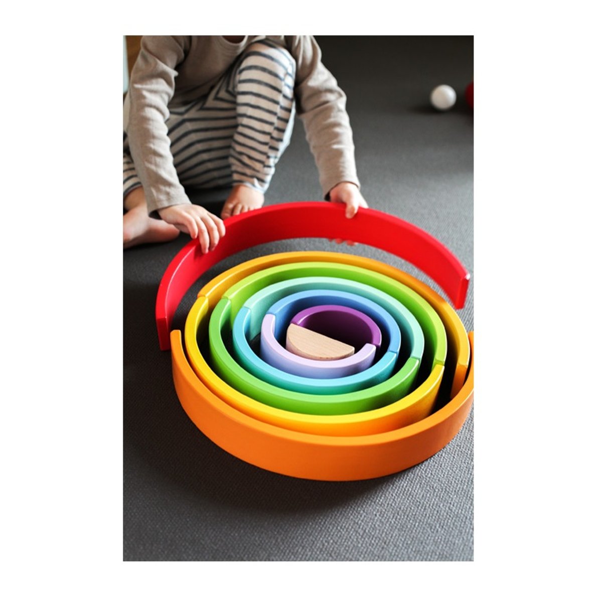 Blocs en bois Arc-en-ciel XL rouge, SMALL FOOT COMPANY