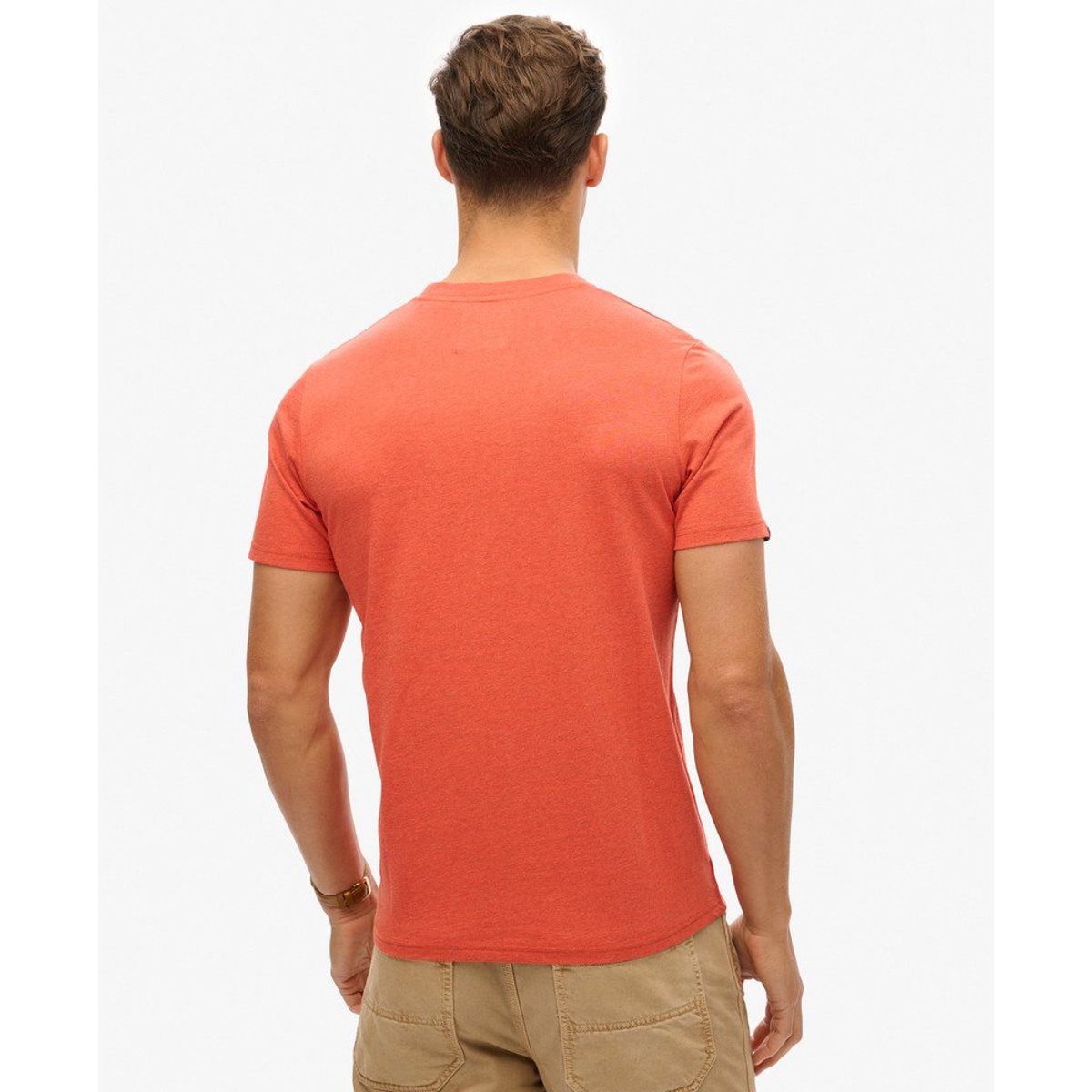 T-shirt décontracté à logo en relief Workwear rouge paprika chiné, SUPERDRY