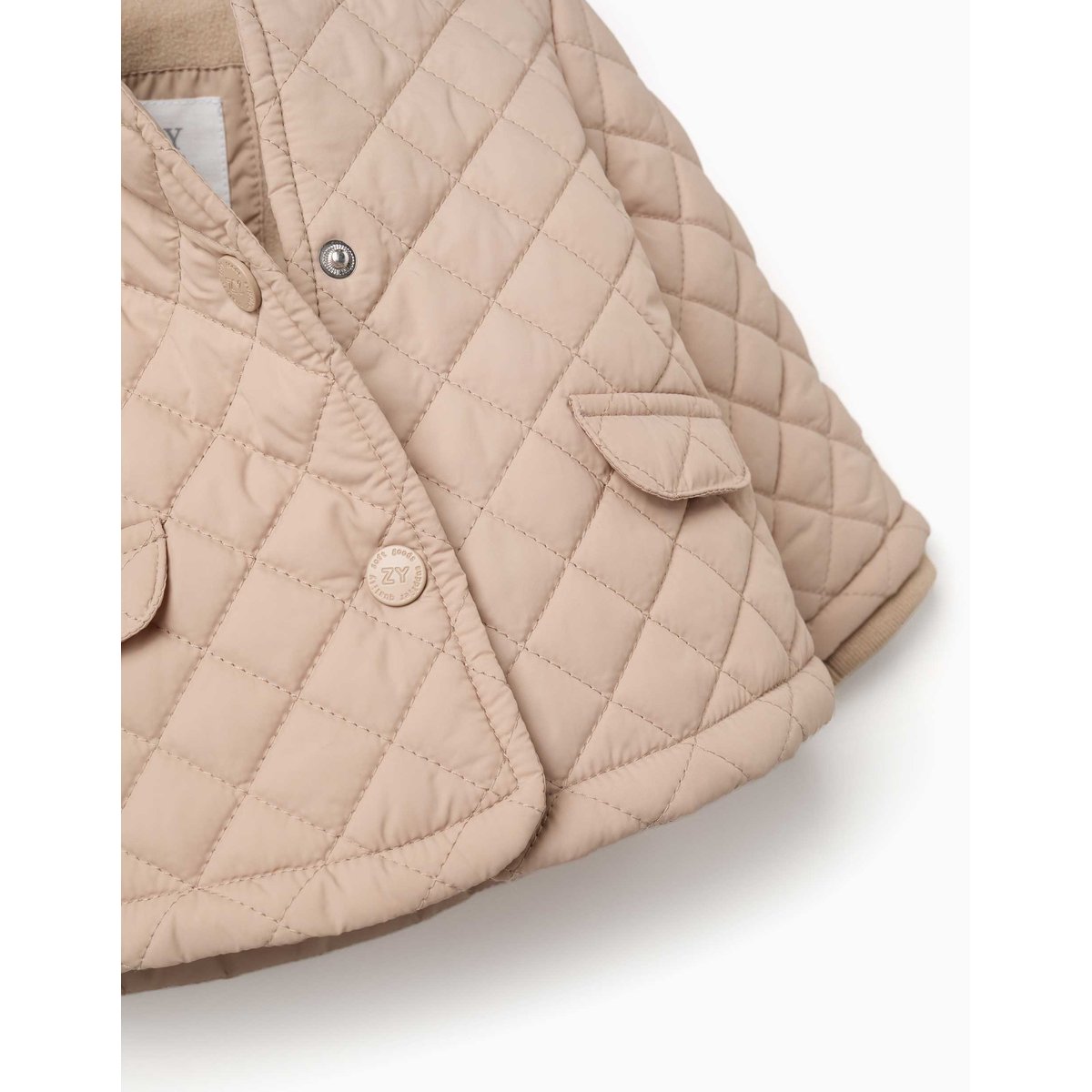 Veste matelassée à capuche et doublure en polaire beige clair, ZIPPY
