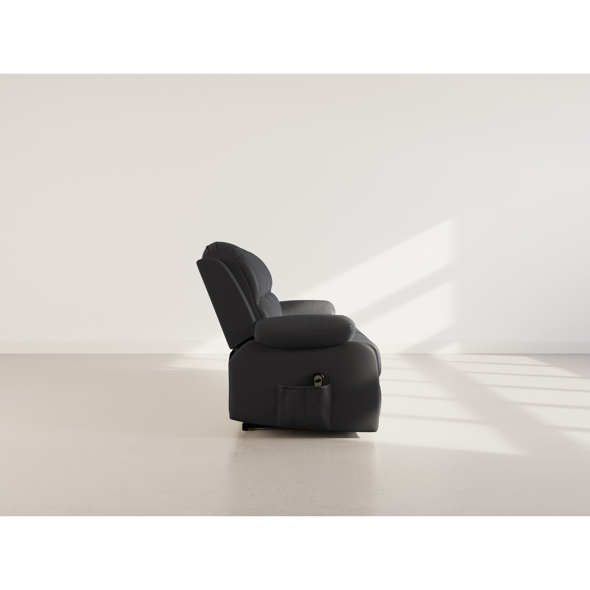 Canapé relax électrique en simili 3 places, ARMAND noir, BEST MOBILIER