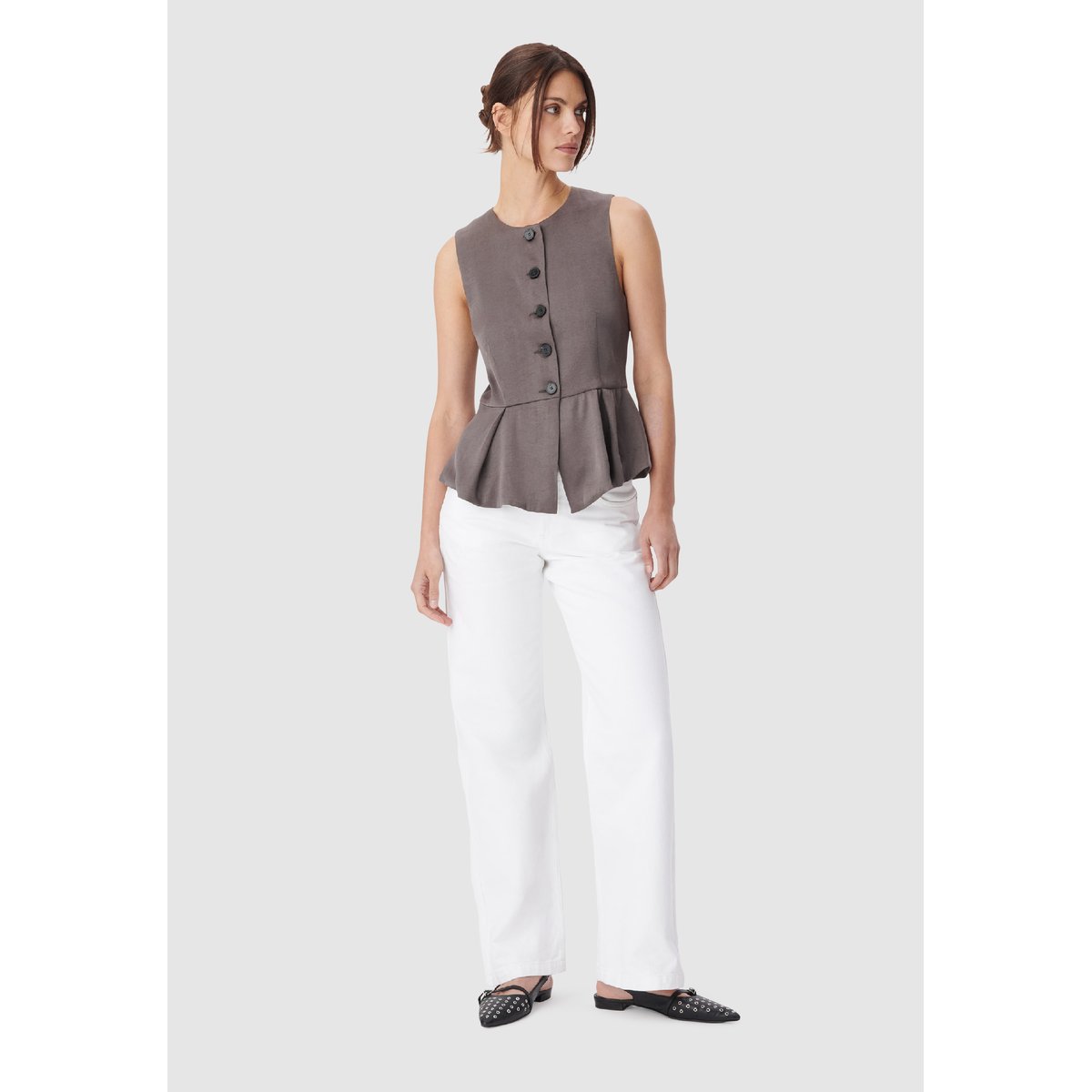 Gilet de costume sans manches Lyocell® gris foncé, IKKS