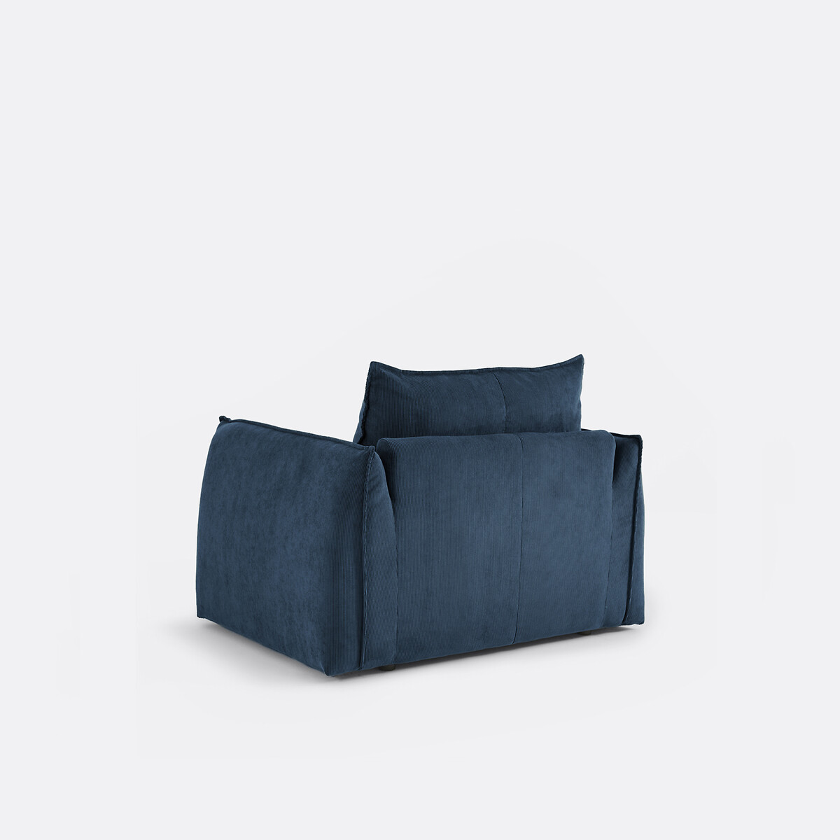 Fauteuil droit convertible, 1 place, en velours côtelé fines côtes, TIKI bleu, LA REDOUTE INTERIEURS