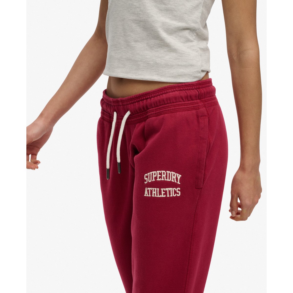 Jogging Évasé Taille Basse Athletic Essentials rouge bordeaux, SUPERDRY
