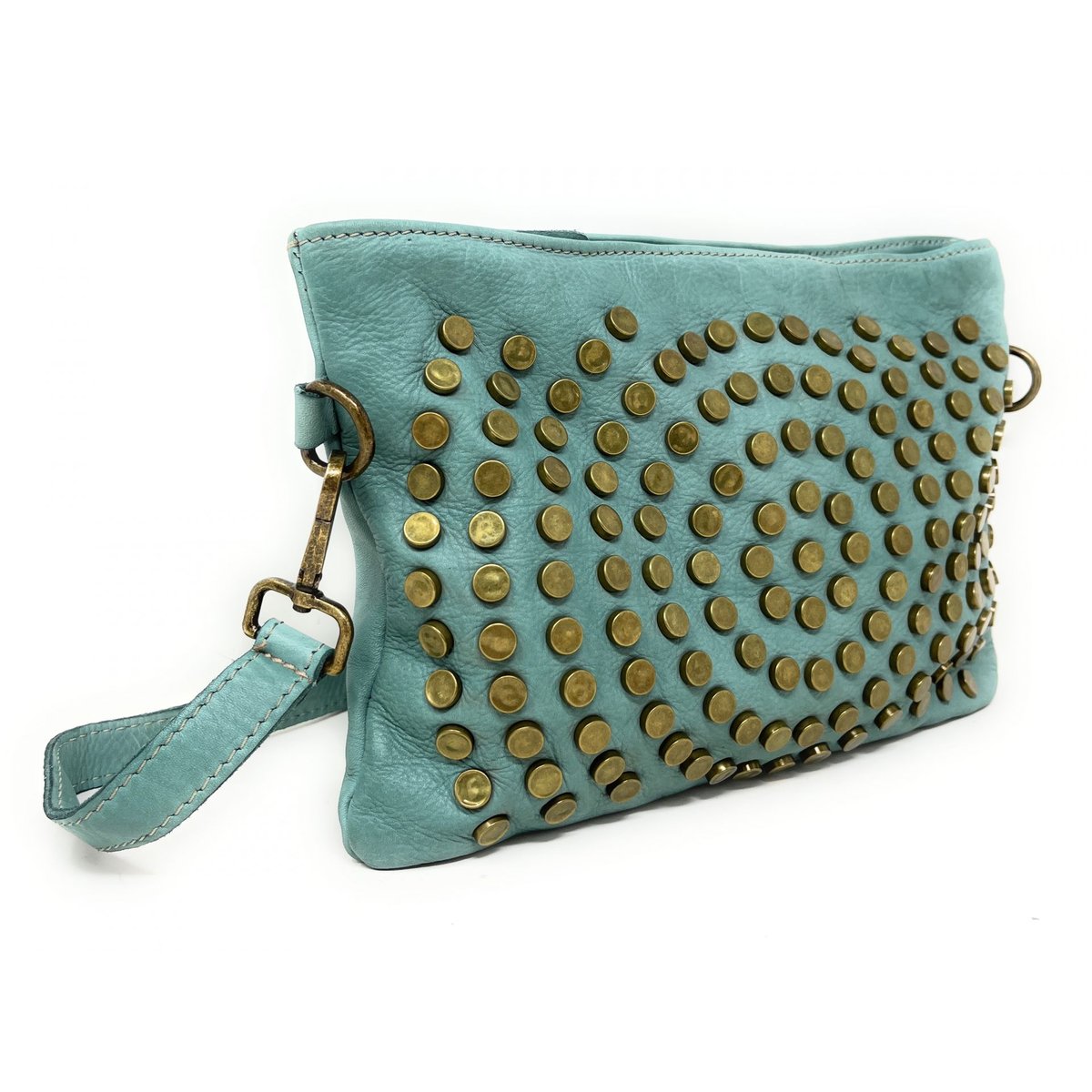 Sac pochette en cuir vintage MISS CIRCÉ céladon, OH MY BAG