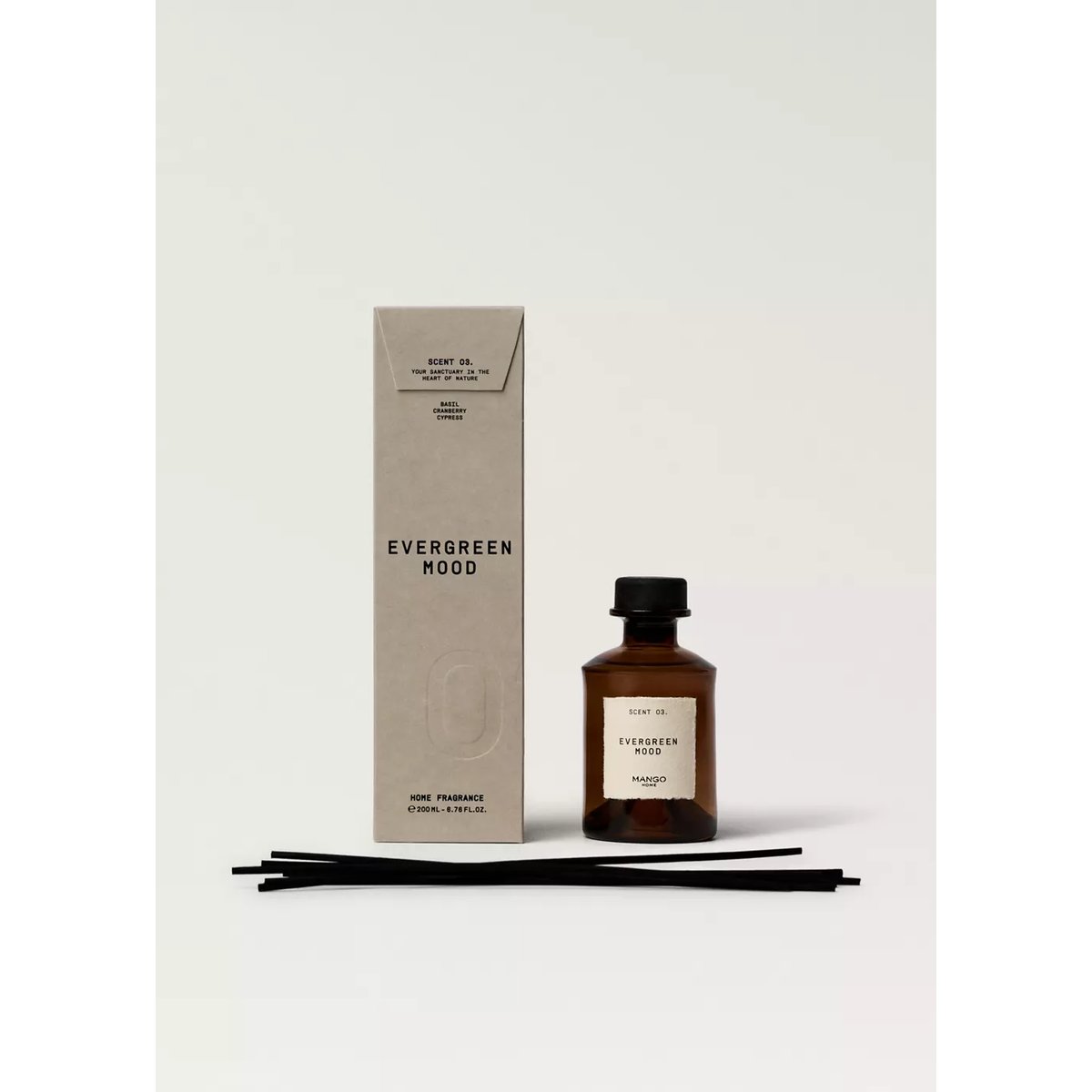 Diffuseur de parfum mikado EVERGREEN MOOD 200 ml marron, MANGO HOME