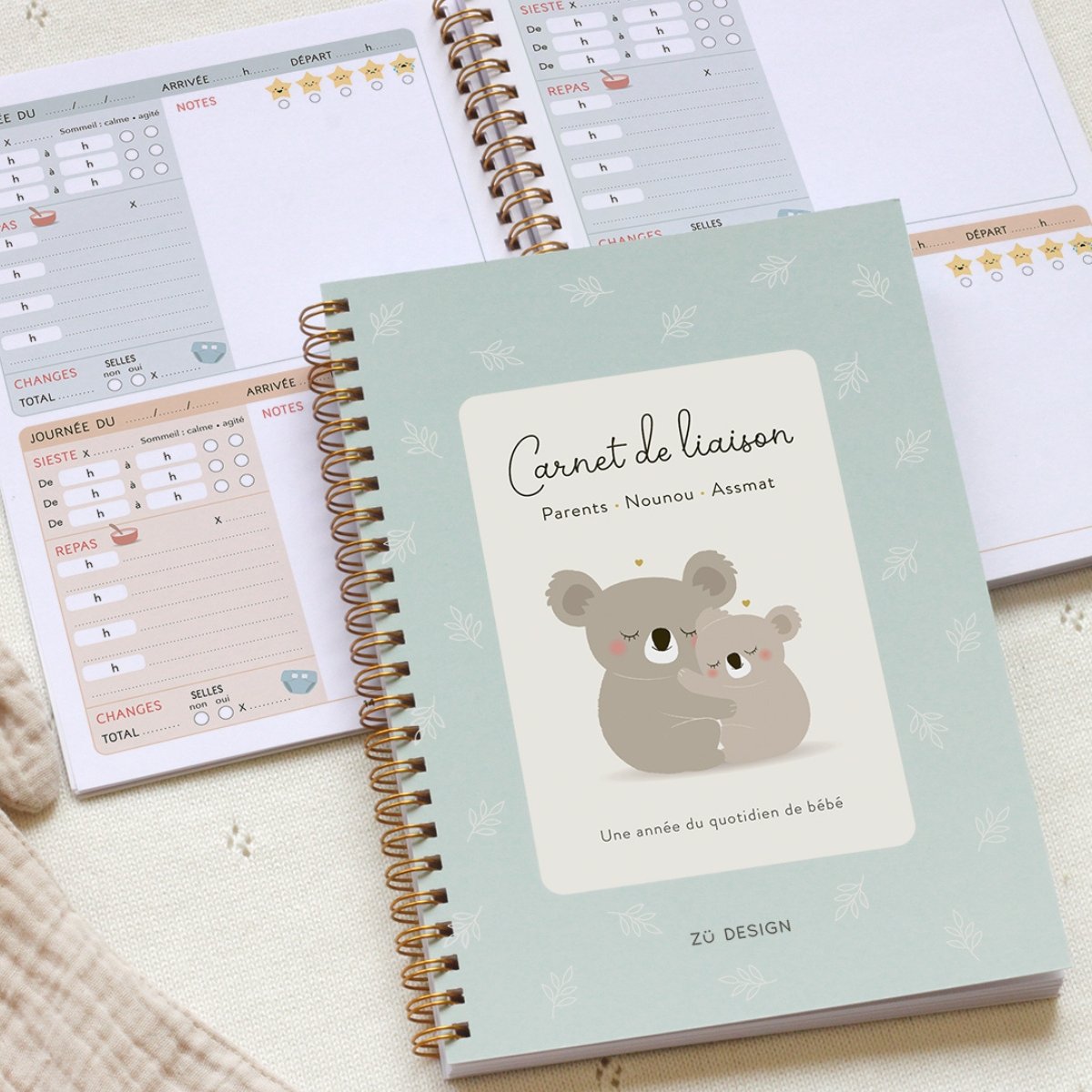 Carnet de liaison parents nounous couleur unique, ZÜ