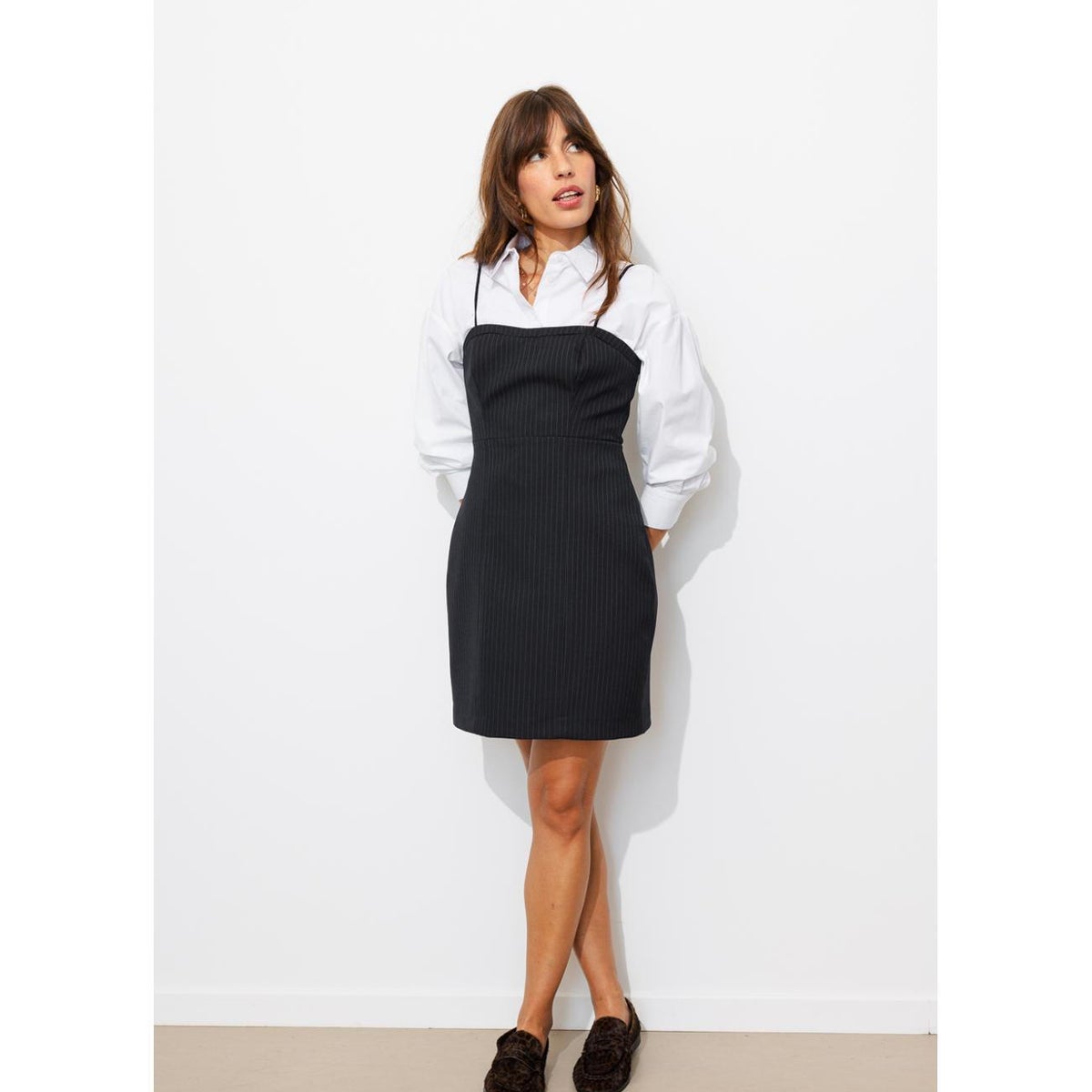 Robe courte bustier à rayures rayé marine, PROMOD