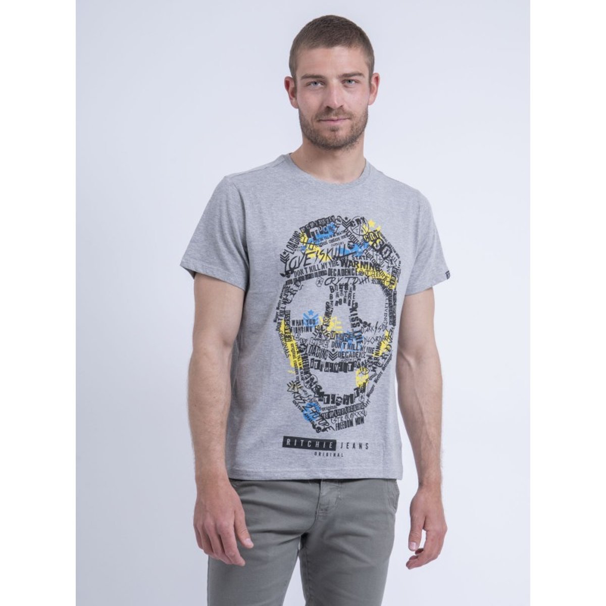 T-shirt Col Rond Nuskino gris, RITCHIE