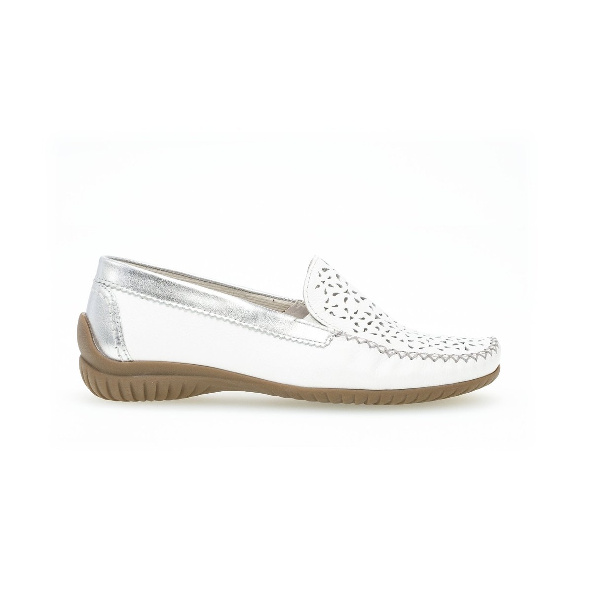 Mocassins en  à talon compensé blanc, GABOR