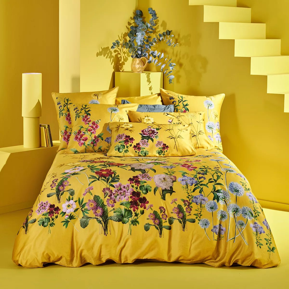 Housse de couette satin de coton MESANGES curry, GARNIER THIEBAUT
