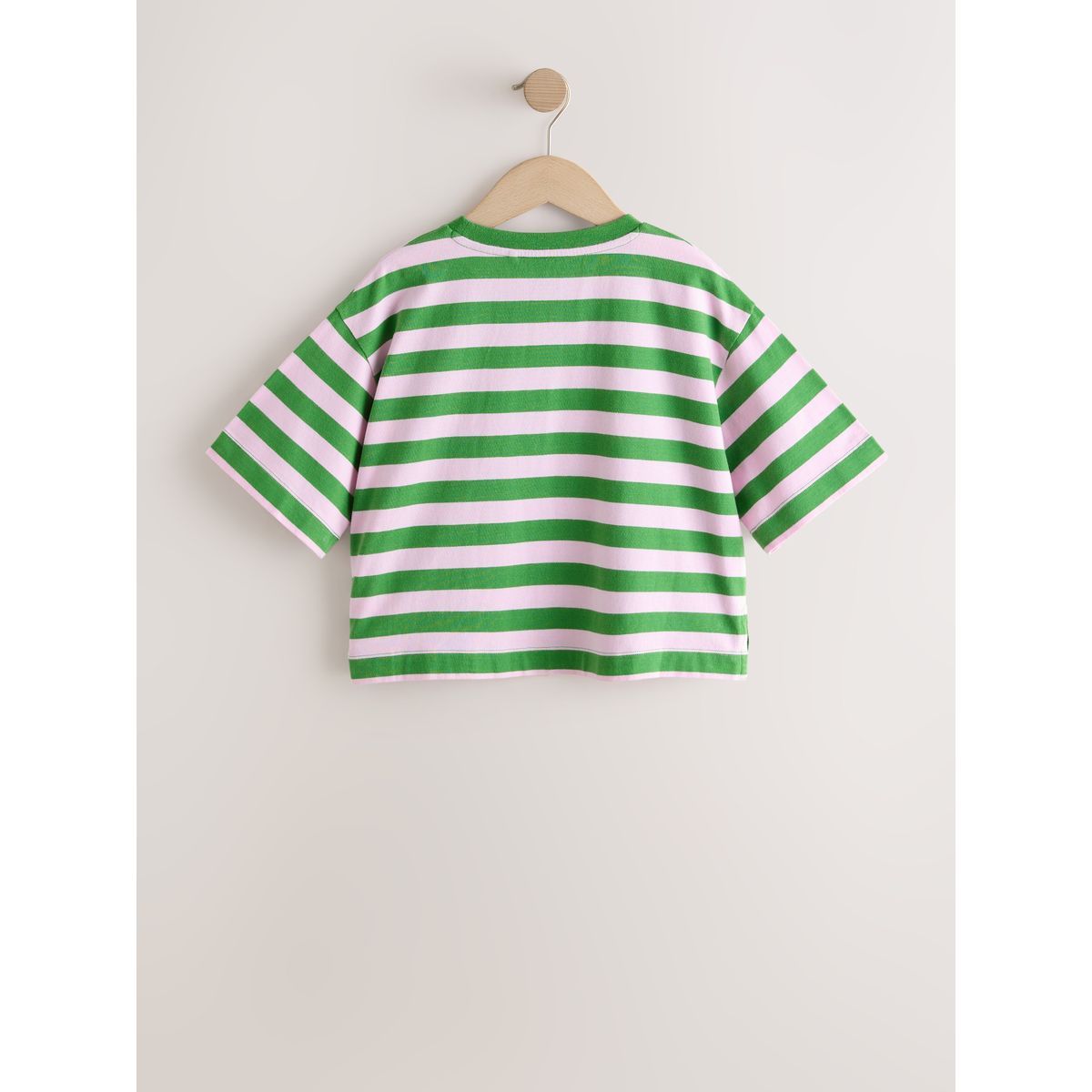 T-shirt droit oversize à imprimé sequins rayures vertes olive, NEXT