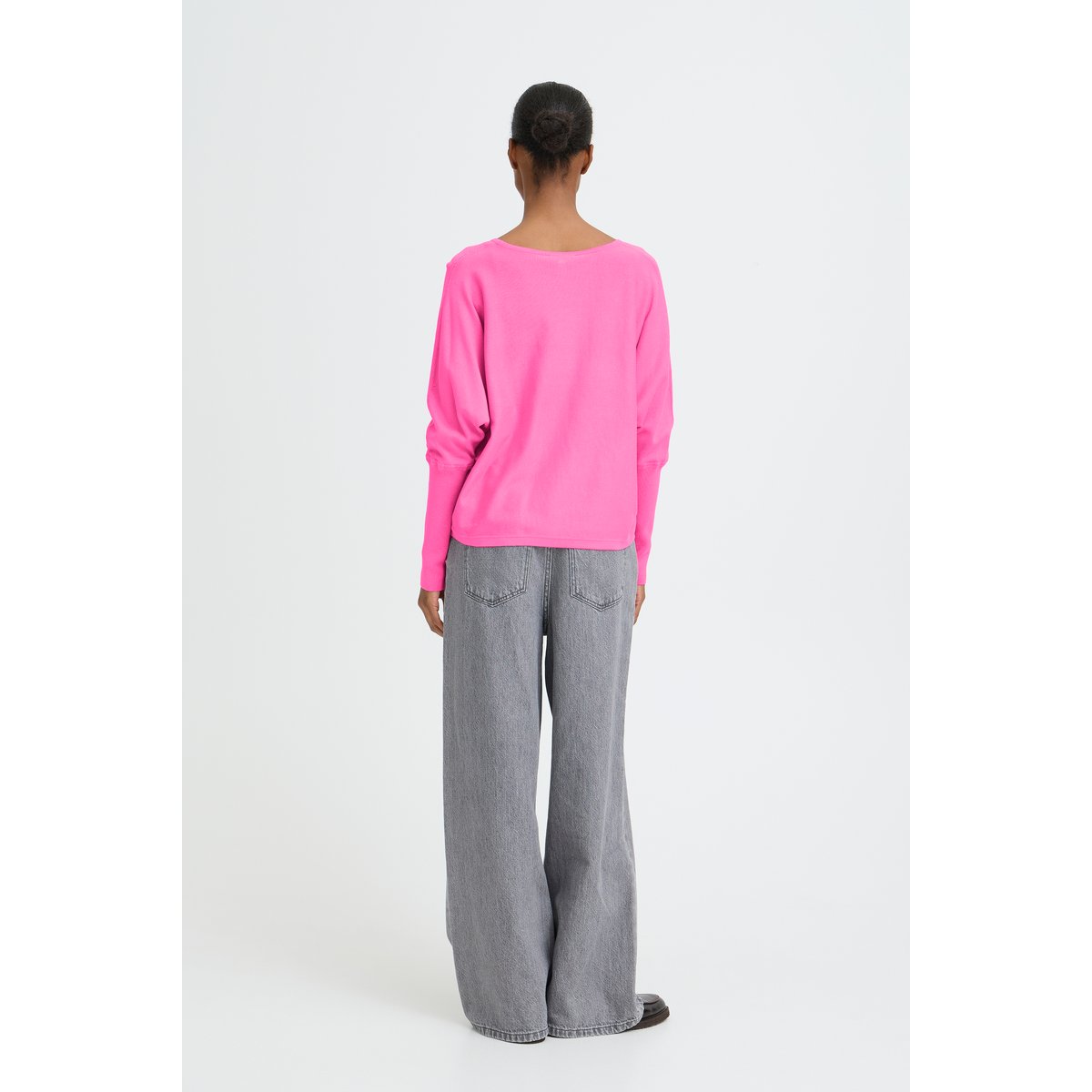 Pull en maille manches longues rose phlox pink, B.YOUNG