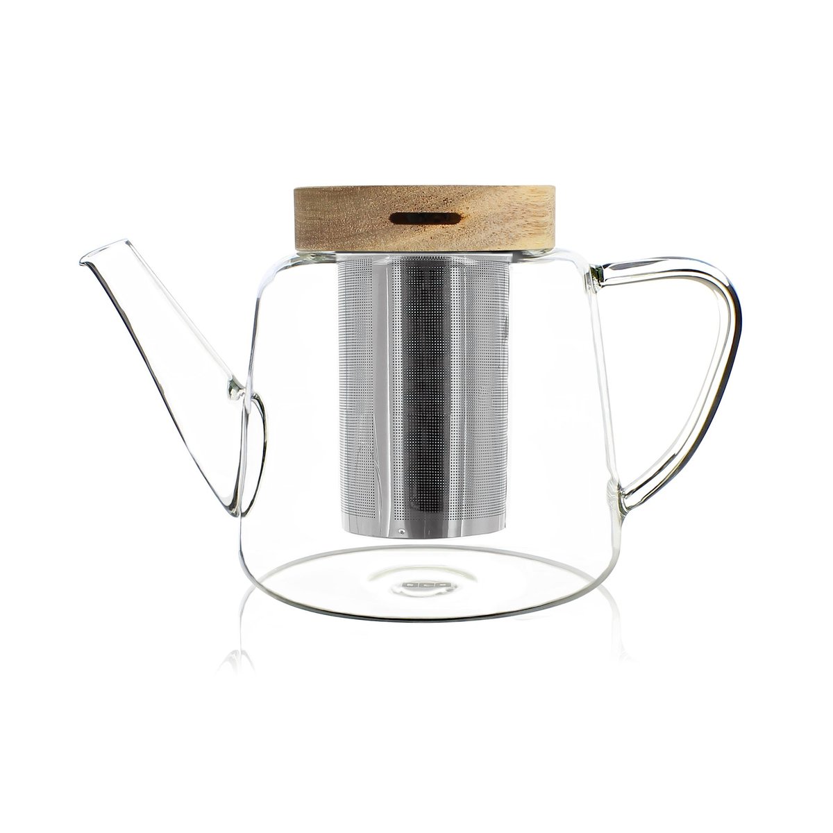 Théière en verre et couvercle en bois 680ml, GUSTAVE transparent, OGO LIVING