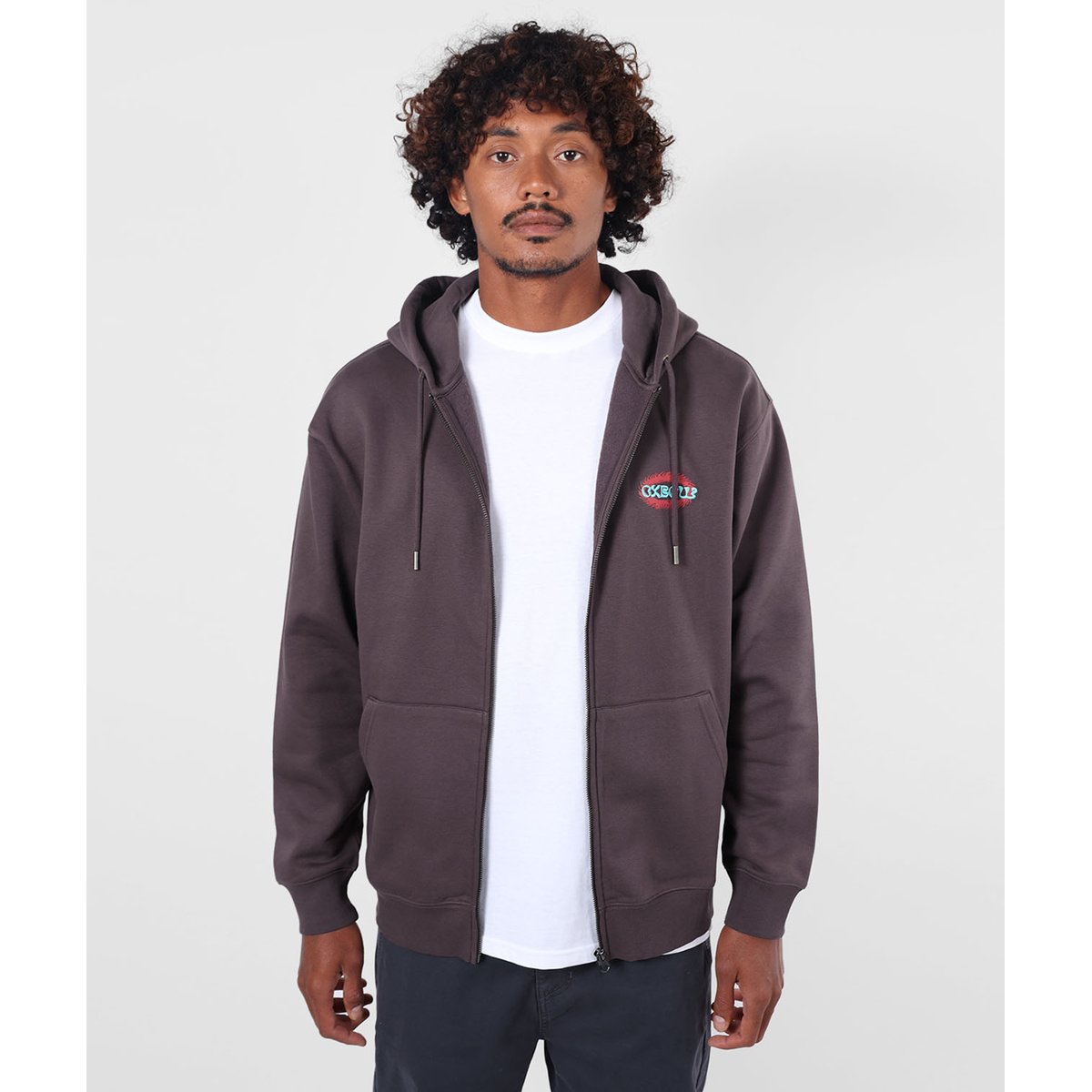 Sweat à capuche zippé WARMING raisin, OXBOW
