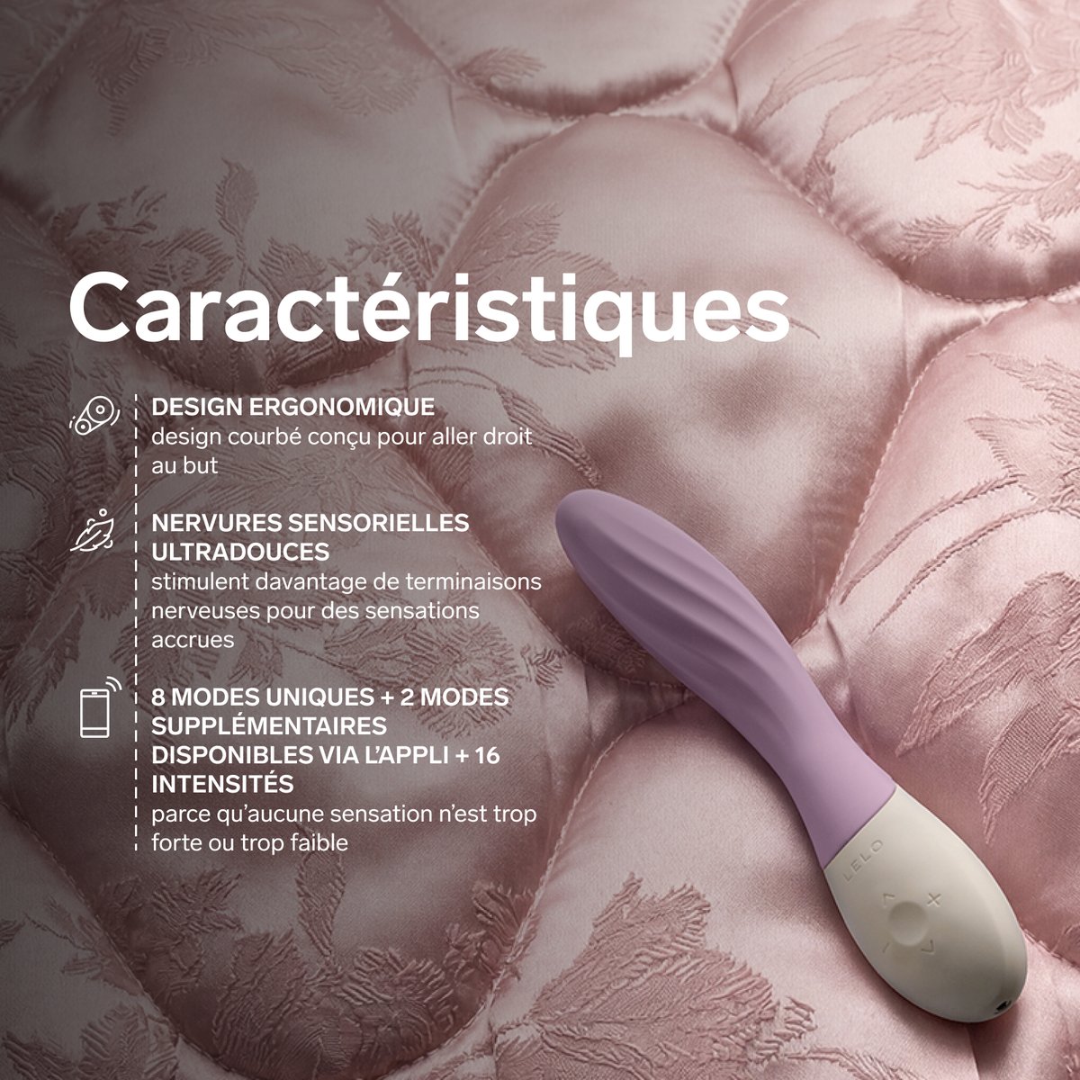LELO MONA Twist Stimulateur Point G Vibromasseur 16 Niveaux, Soft Pink aqua, LELO