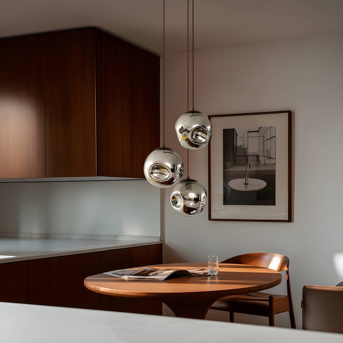 Suspension en verre design, Valentina gris fumée, café, LINDBY