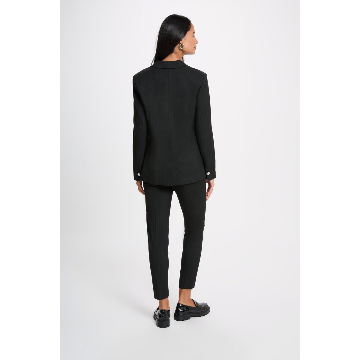 Pantalon slim 7/8 noir, MORGAN