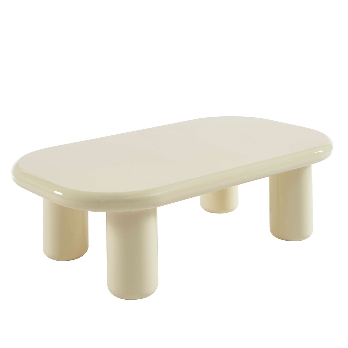 Table basse laquée brillant MOXY blanc, SORELH