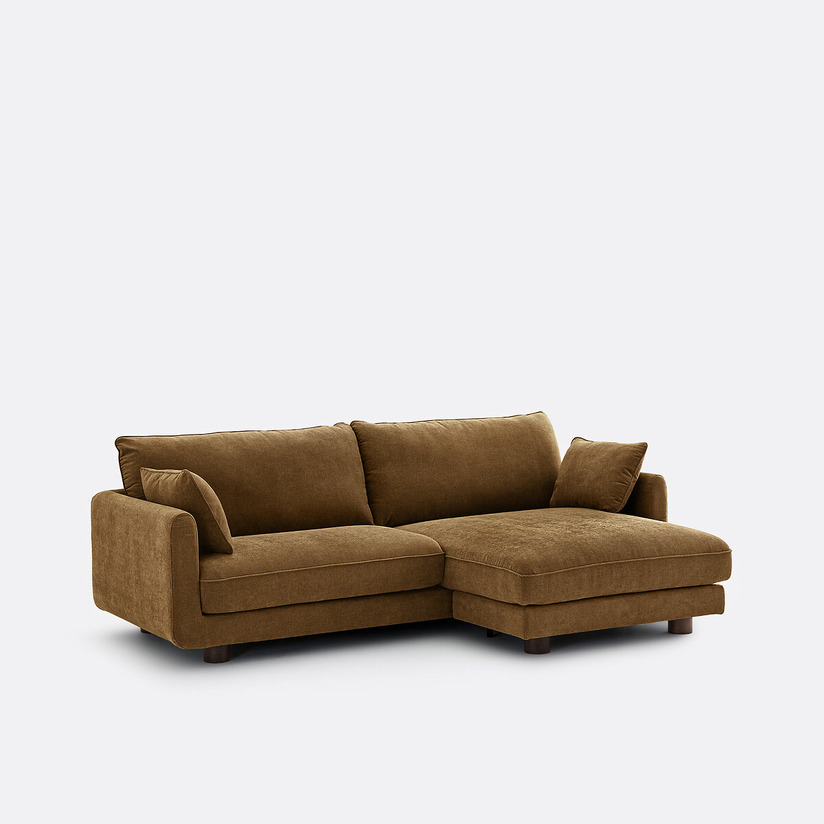 Sofá esquinero reversible de 3 plazas, poliéster jaspeado, EMILIO bronce , LA REDOUTE INTERIEURS