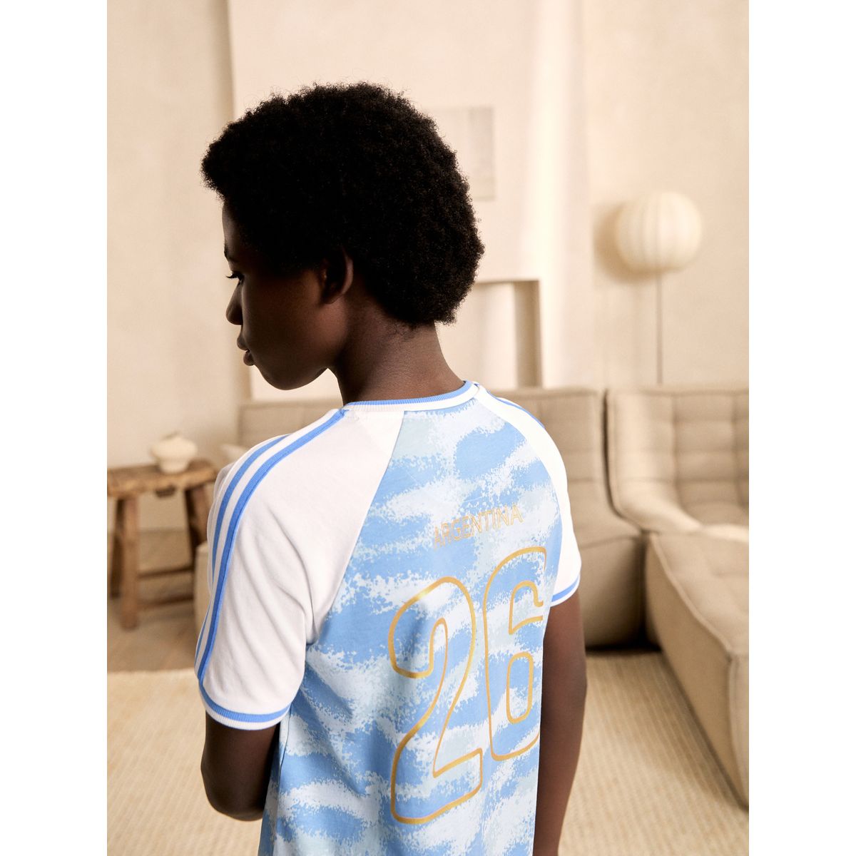Pyjama short à motif football argentine bleue et blanche, NEXT