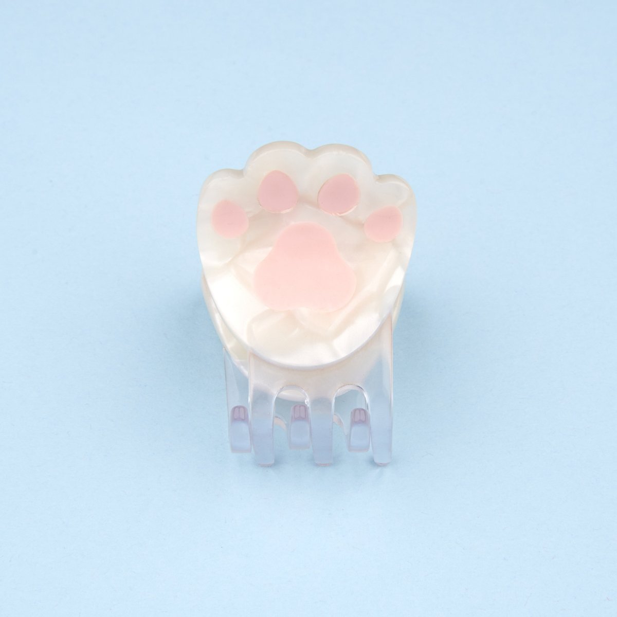 Mini pince à cheveux Coussinet blanc et rose nacré, COUCOU SUZETTE