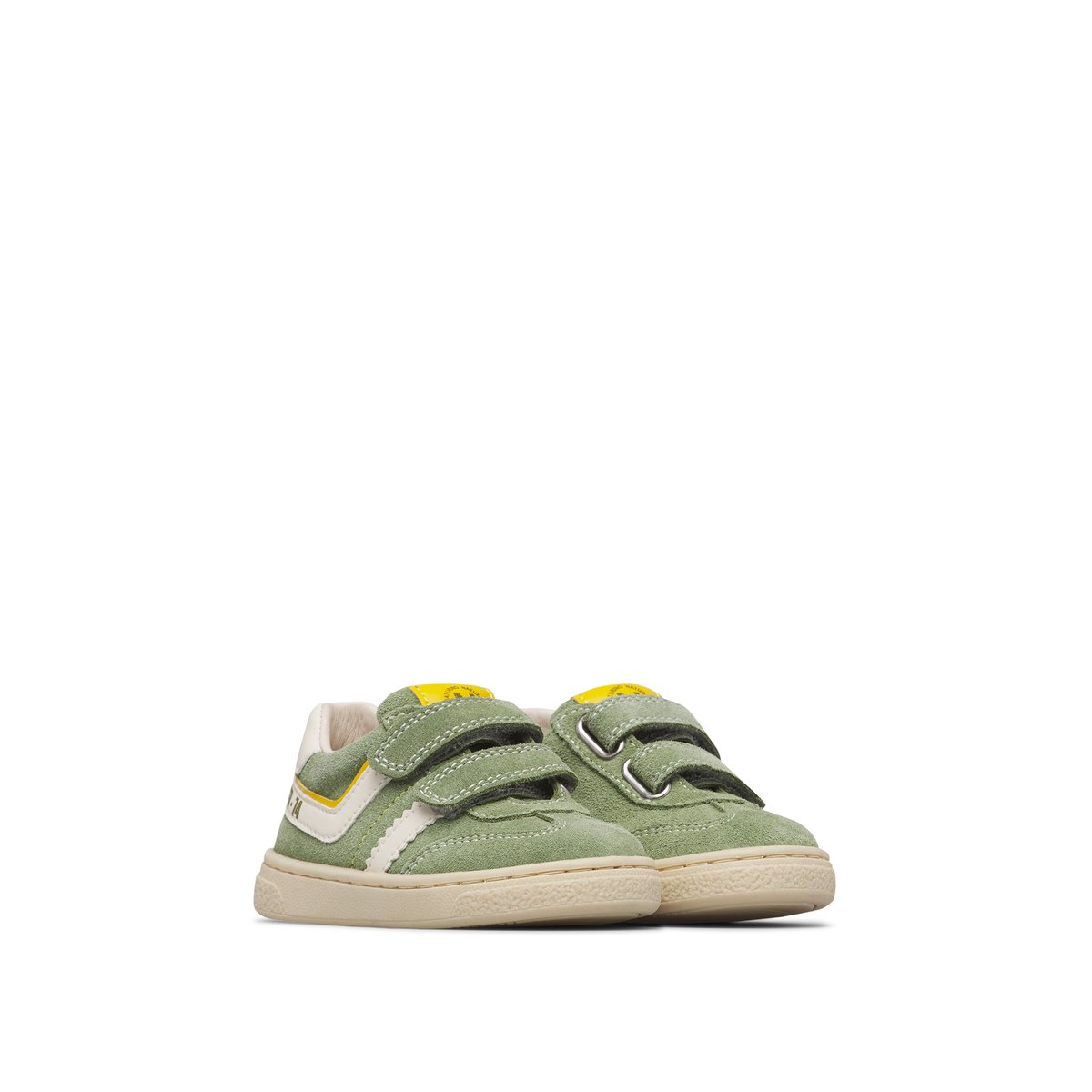 Baskets en cuir et en daim MARVES LOW VL. vert-jaune, NATURINO