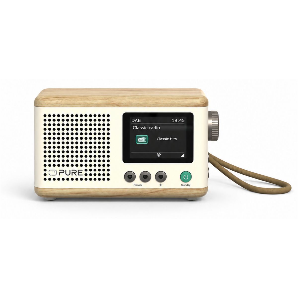 Radio DAB Classic Mini Cotton White/Oak couleur unique, PURE