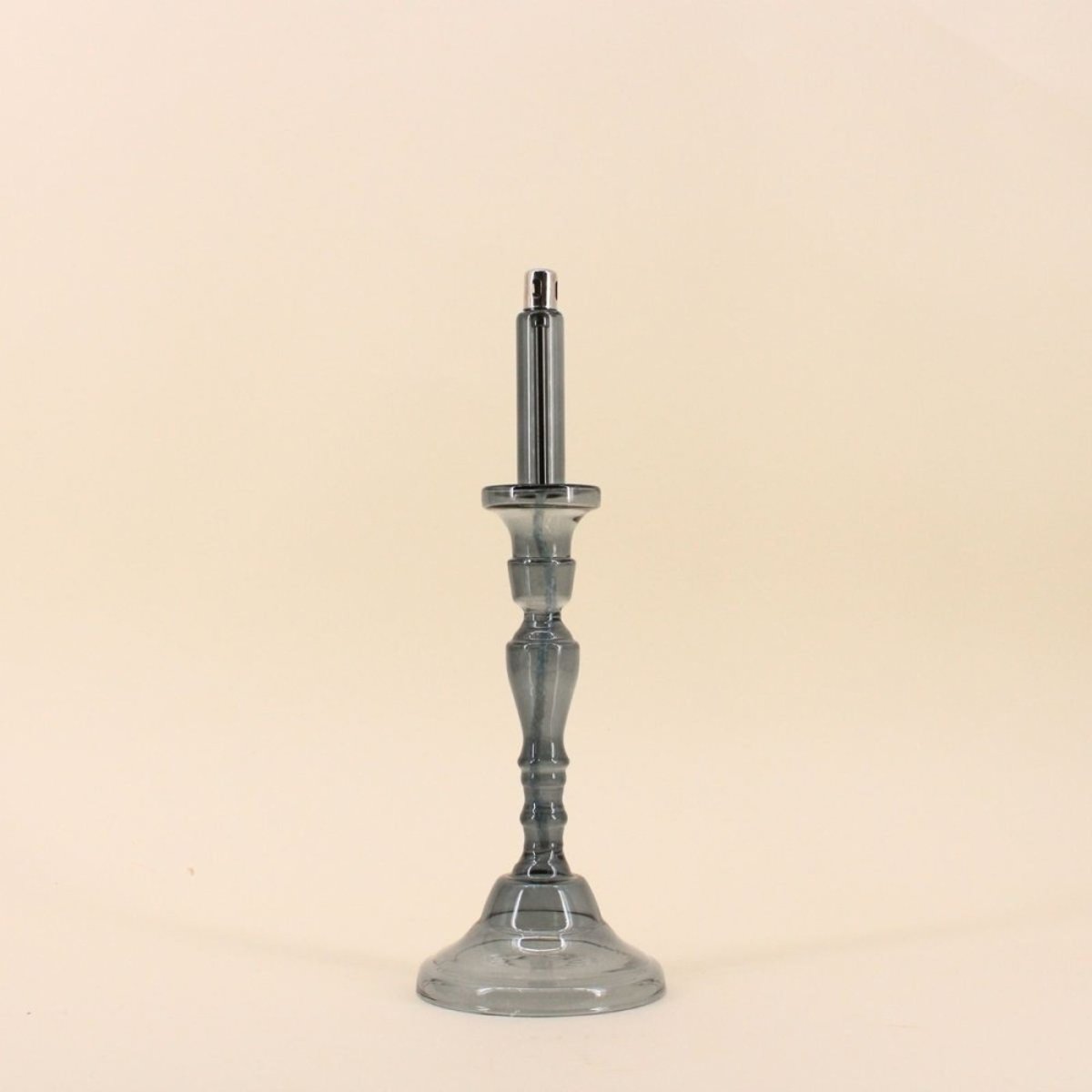 Lampe à huile chandelier en verre soufflé 34cm gris, BAZAR DE LUXE