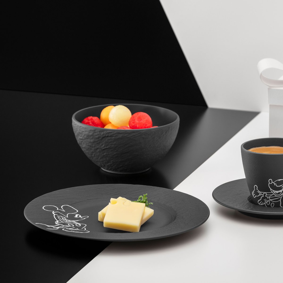 Assiette À Dessert, 2 Pièces MANUFACTURE - MICKEY MOUSE couleur unique, VILLEROY & BOCH