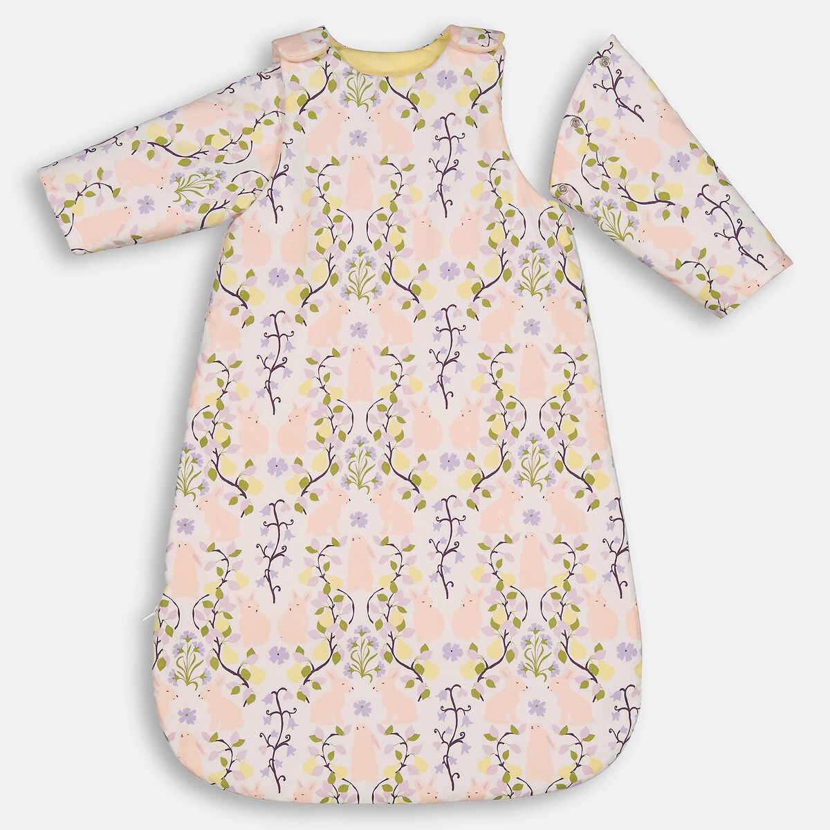 Gigoteuse hiver velours de coton, Petits Lapins ecru/rose, LA REDOUTE INTERIEURS