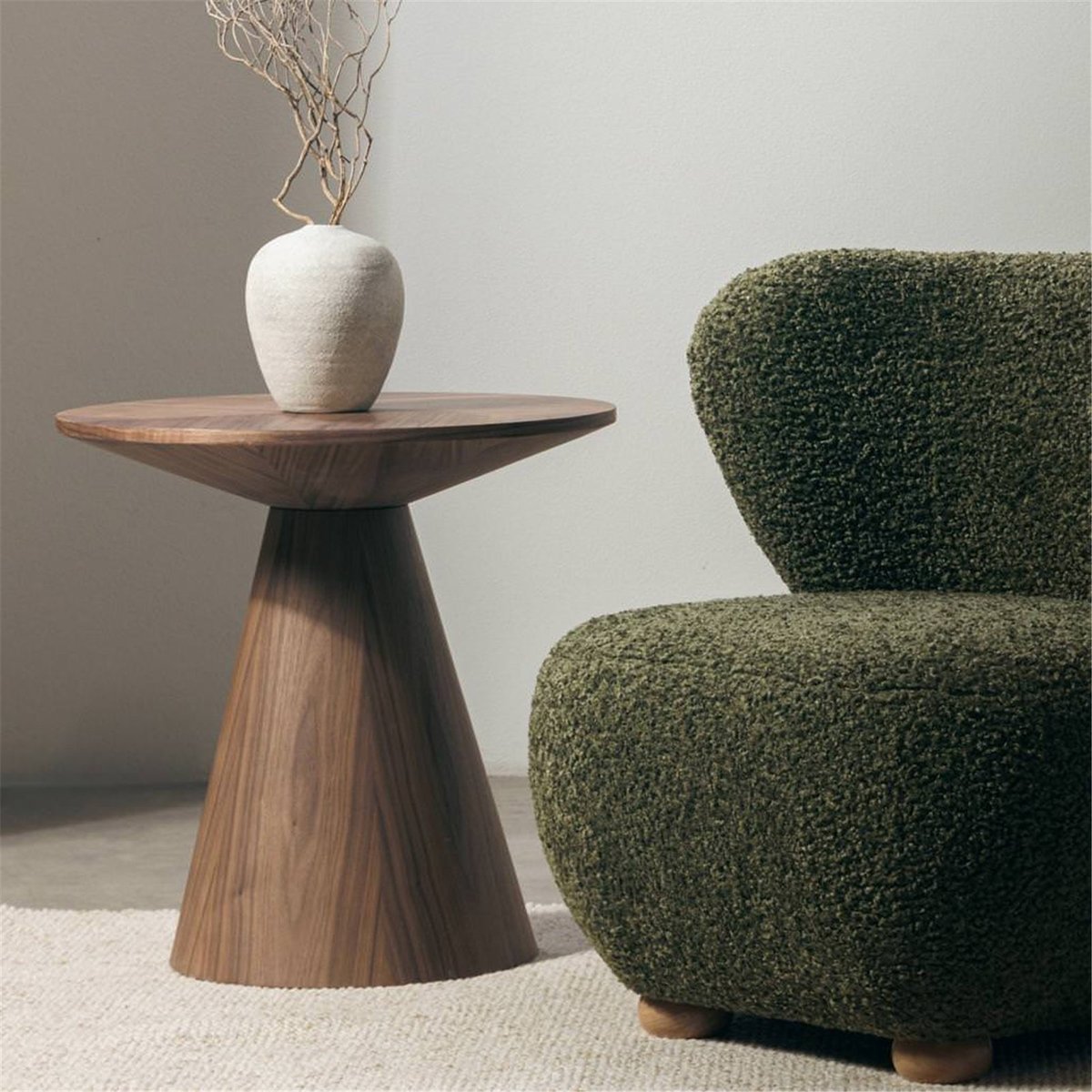 Table d'appoint ronde, OREZ noyer, RECOLLECTION