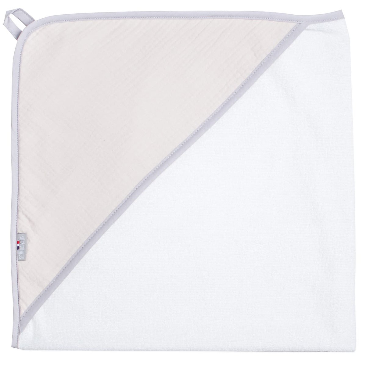 Cape de bain en gaze de coton et bambou JEANNE beige, SEVIRA KIDS