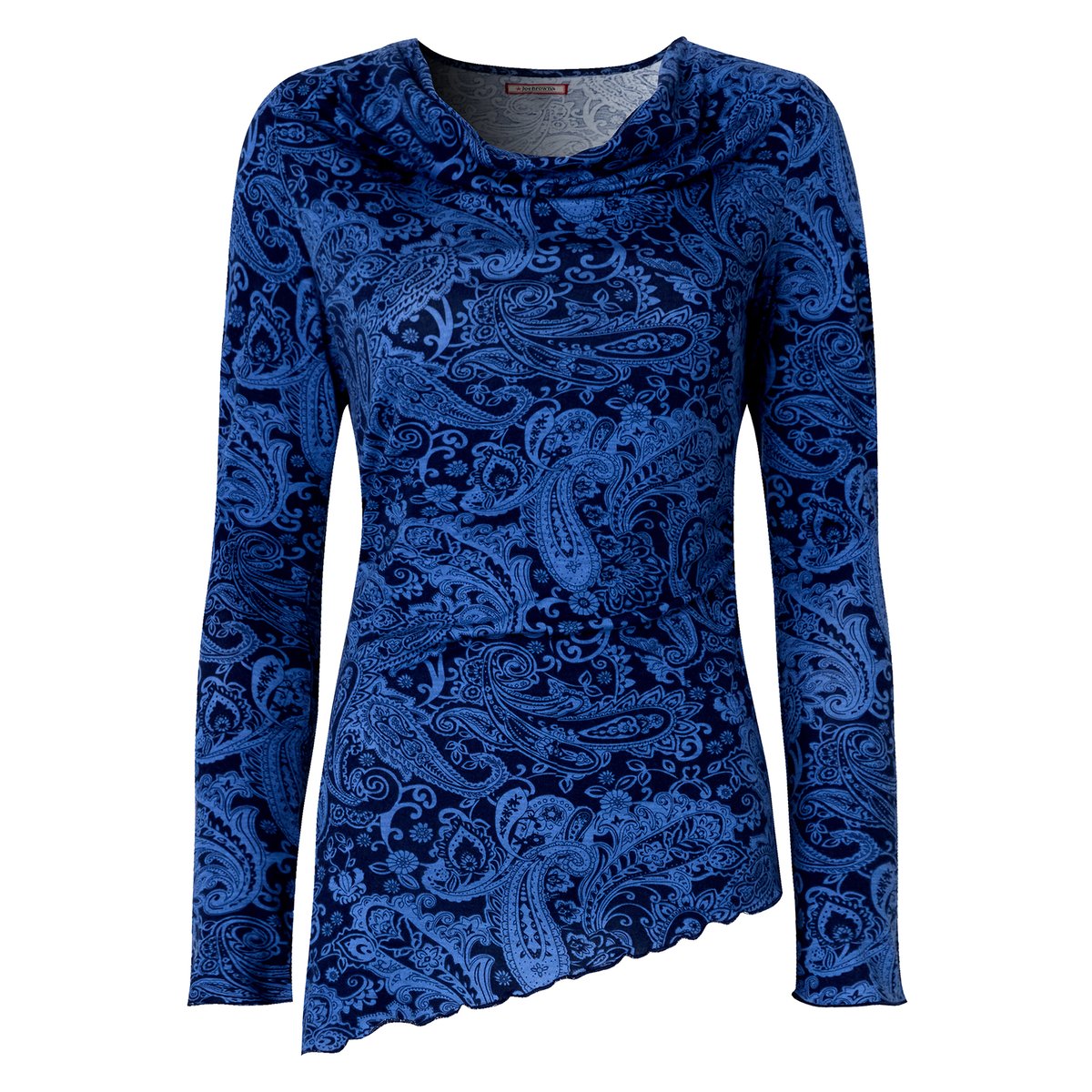 Henley en Jersey à Col Bénitier Imprimé Cachemire bleu, JOE BROWNS