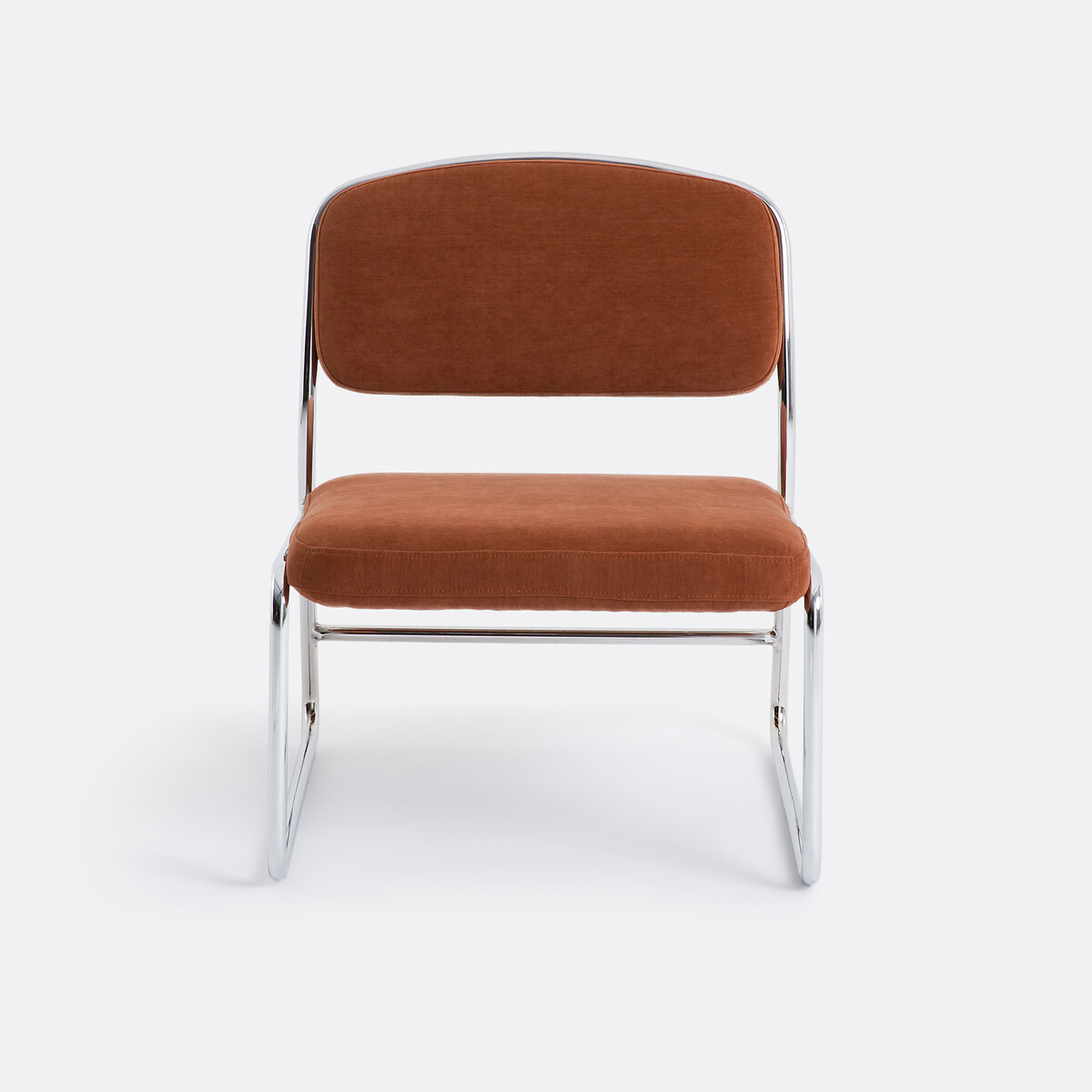 Sillón de cromo y tela, Celestina terracota, LA REDOUTE INTERIEURS