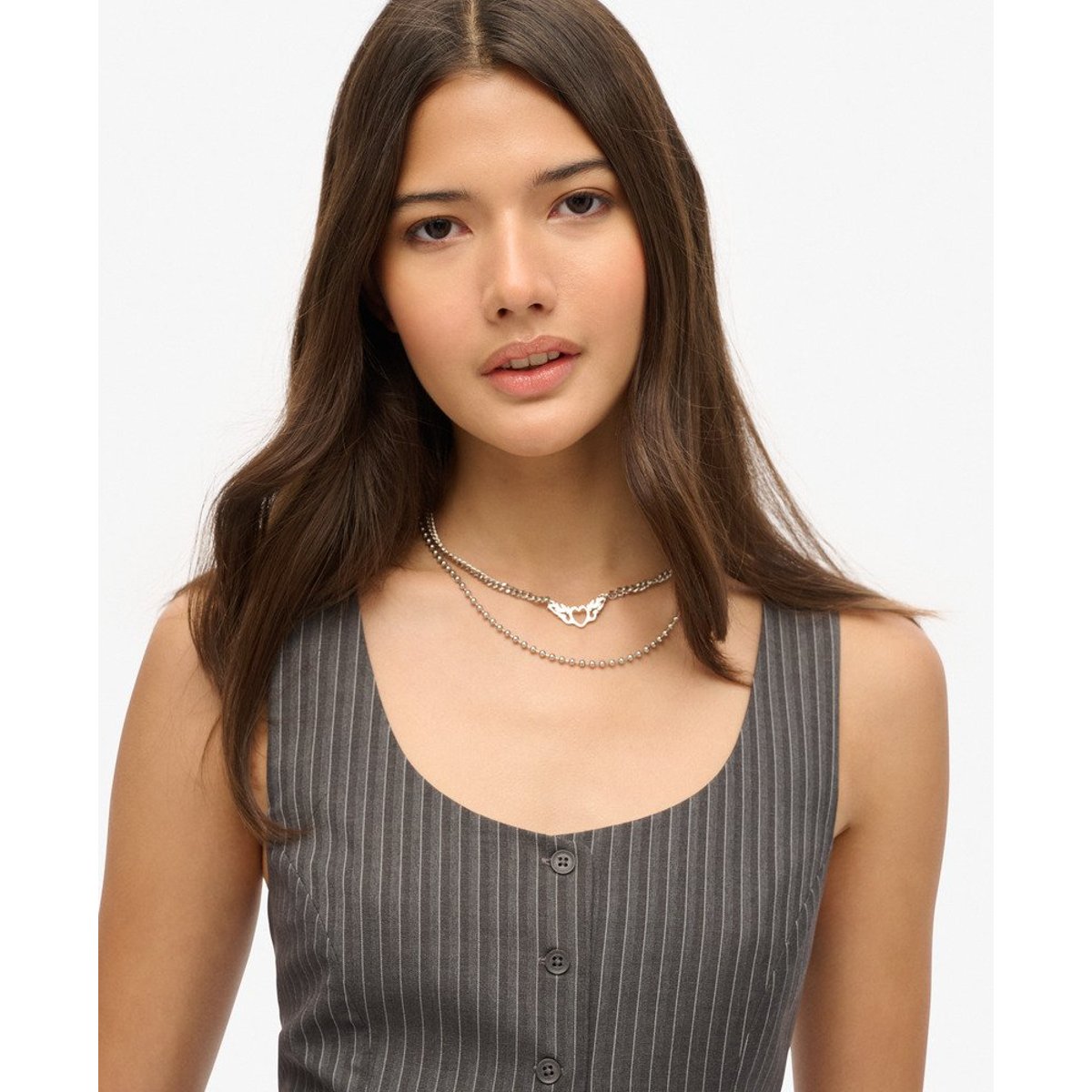 Gilet au dos satiné rayures tennis anthracite, SUPERDRY