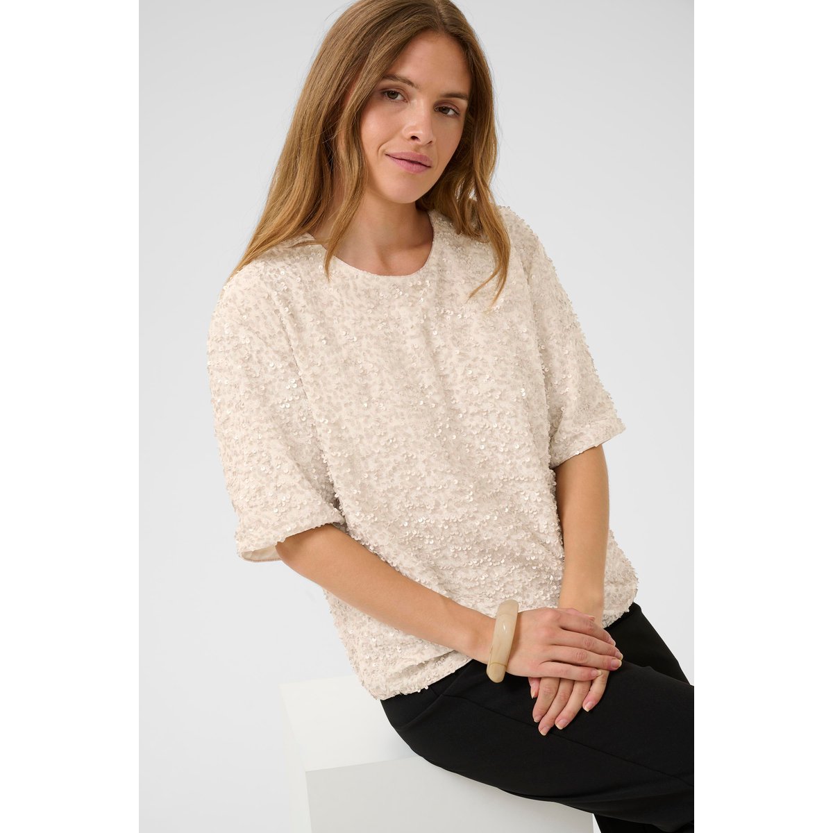 Blouse à manches courtes blanc whitecap, CULTURE