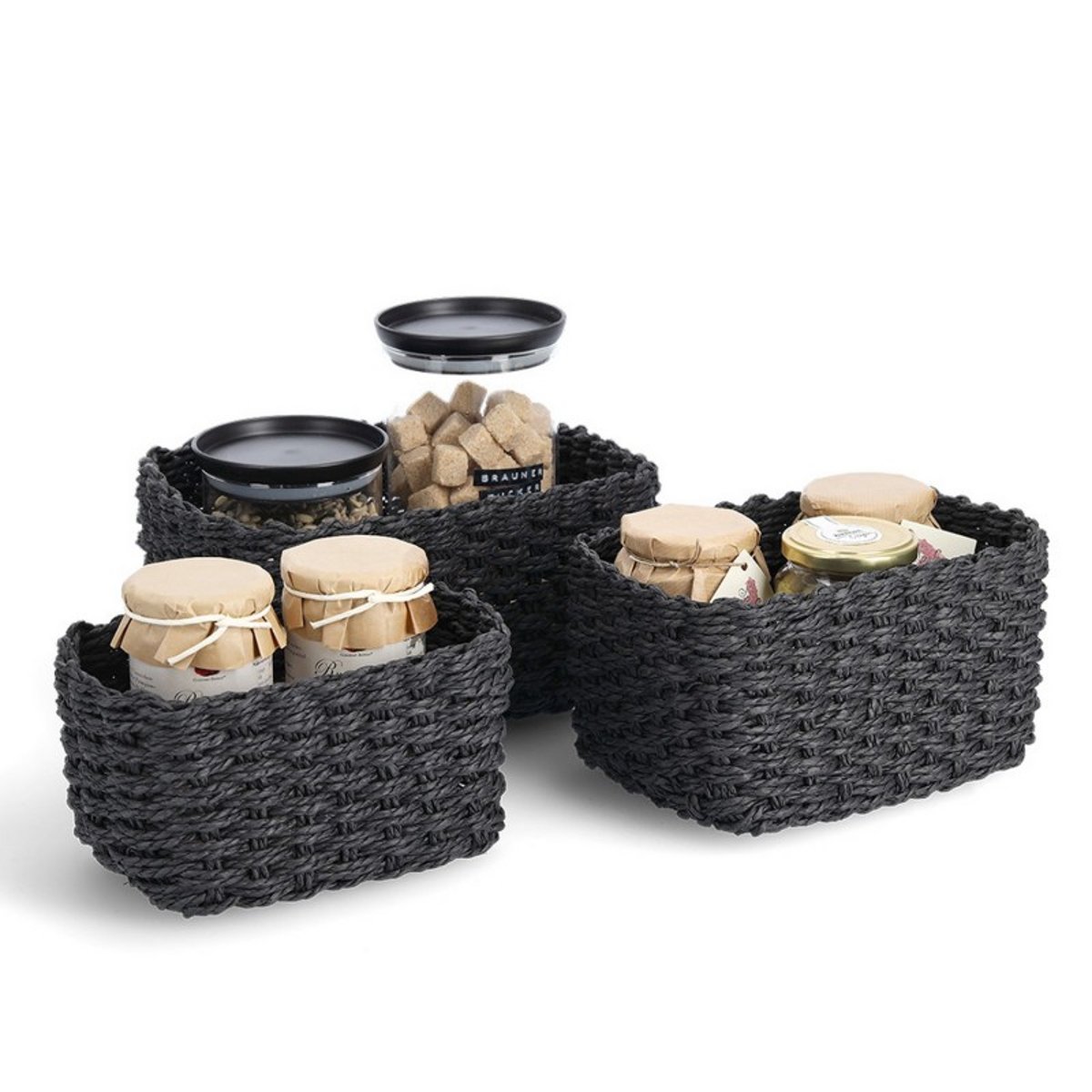 Paniers rangement set de 3 noir, ZELLER PRESENT