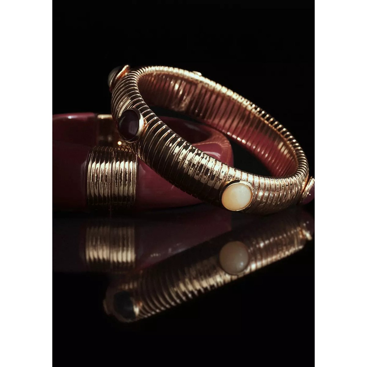 Lot de 2 bracelets au design irrégulier or, MANGO