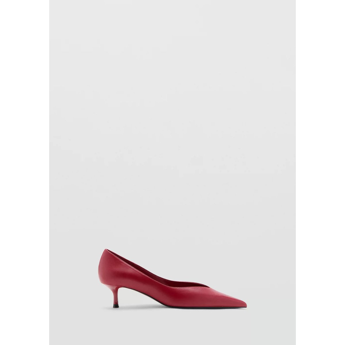 Chaussures à talon kitten bout pointu rouge, MANGO