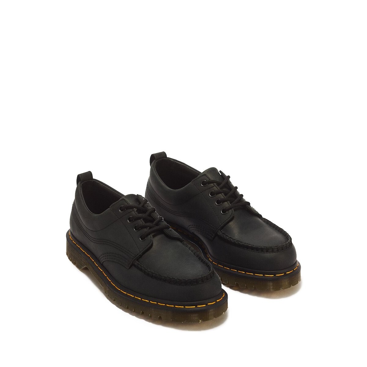 Derbies Lowell en cuir Crazy Horse noir, DR. MARTENS