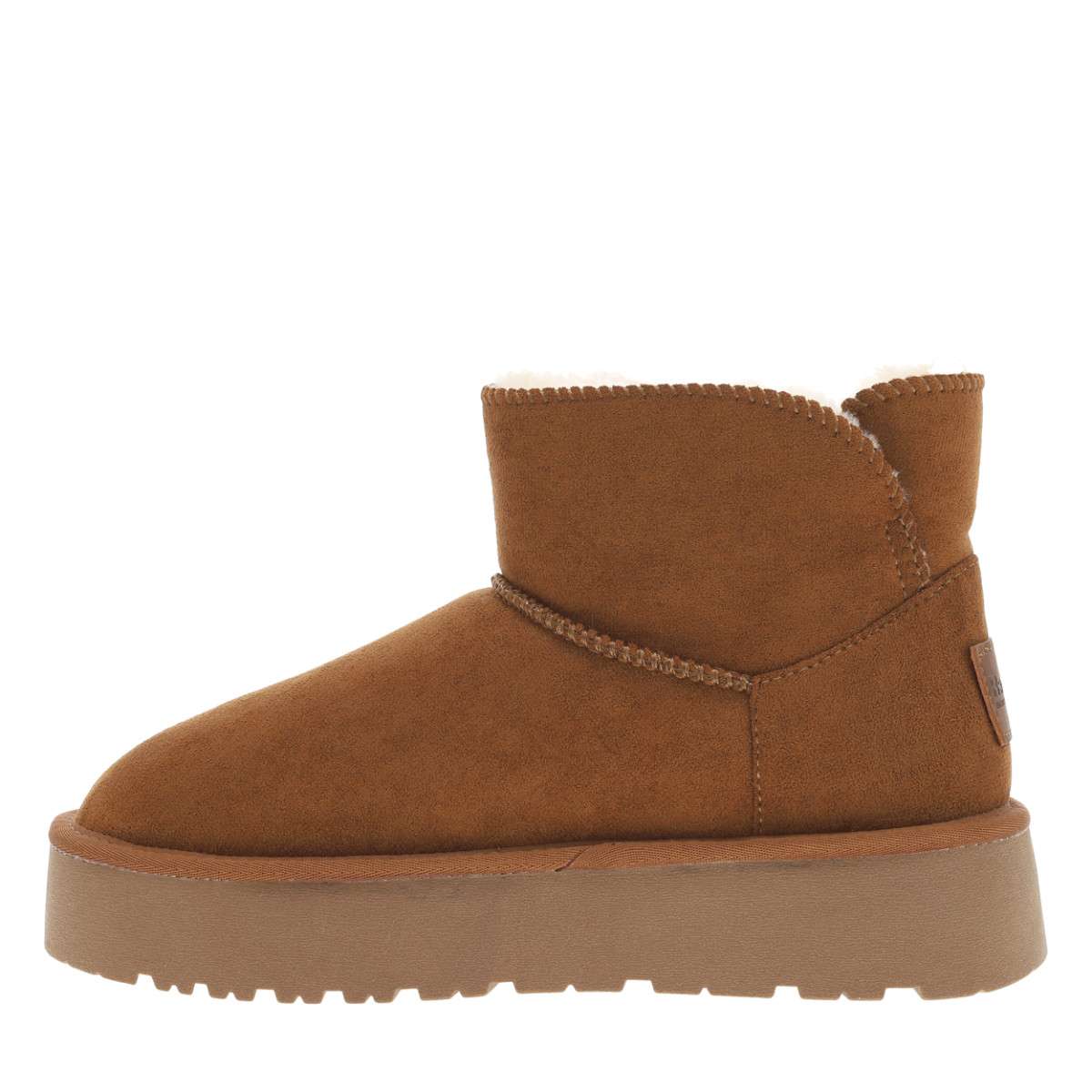Bottines plate avec semelle en caoutchouc camel, XTI