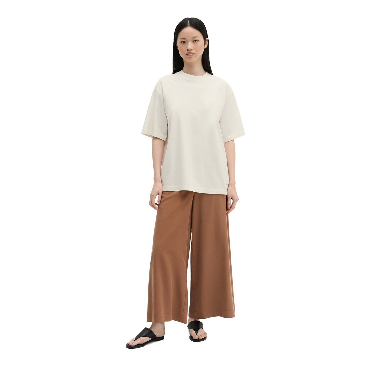 T-shirt imprimé loose en coton bio régénéré blanc naturel, MARC O'POLO