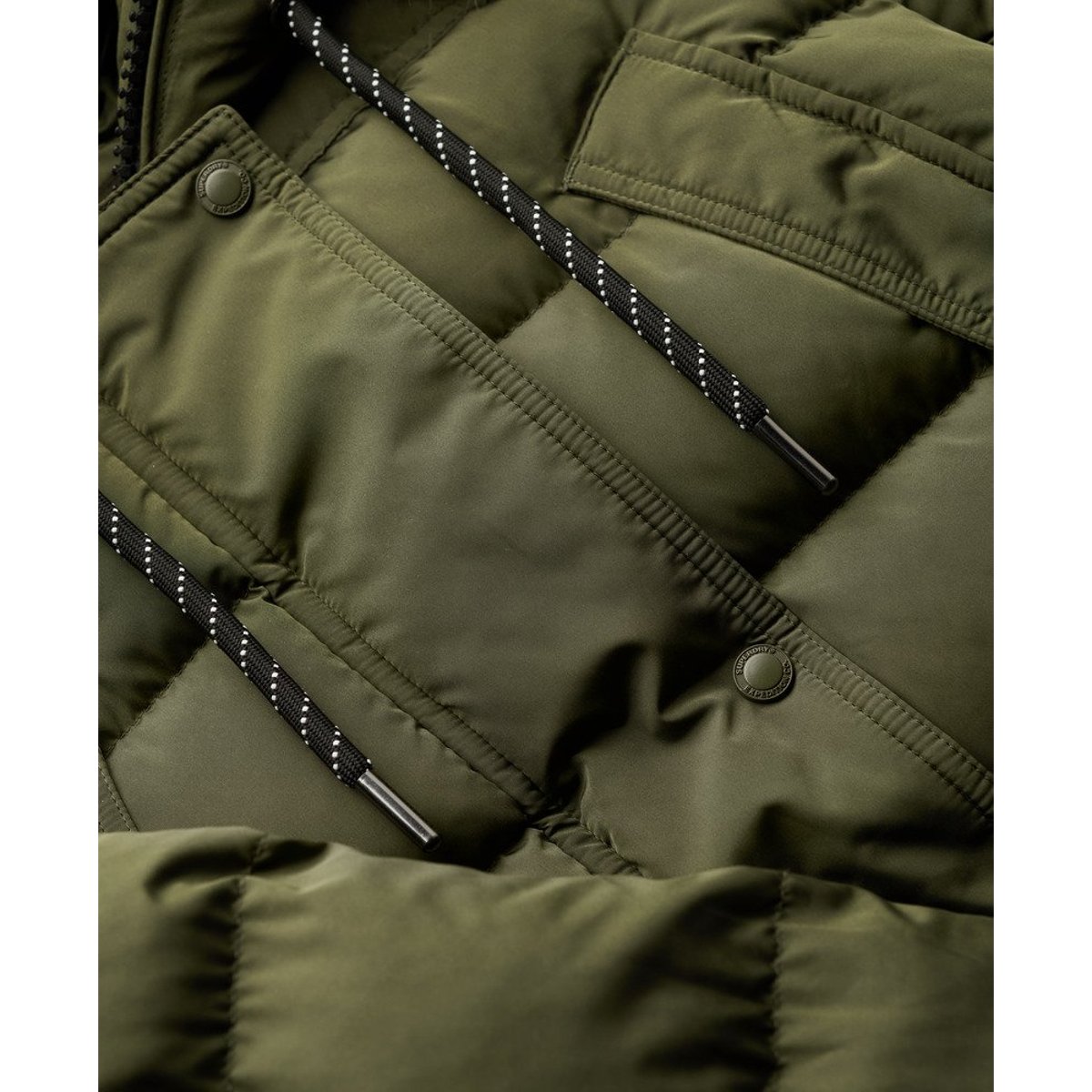 Manteau long en imitation fourrure Everest kaki militaire, SUPERDRY
